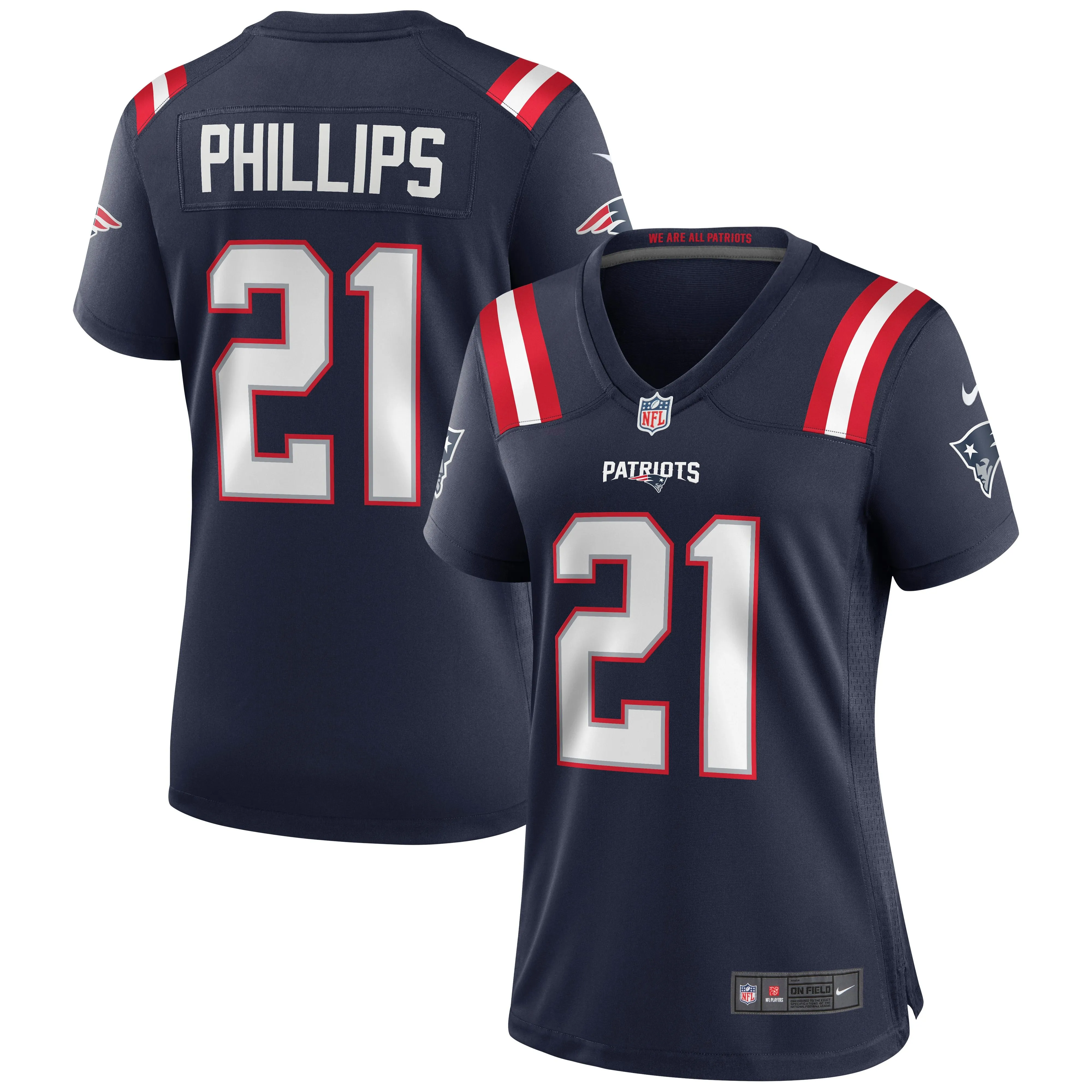 Adrian Phillips New England Patriots  Women's Game Jersey - Navy