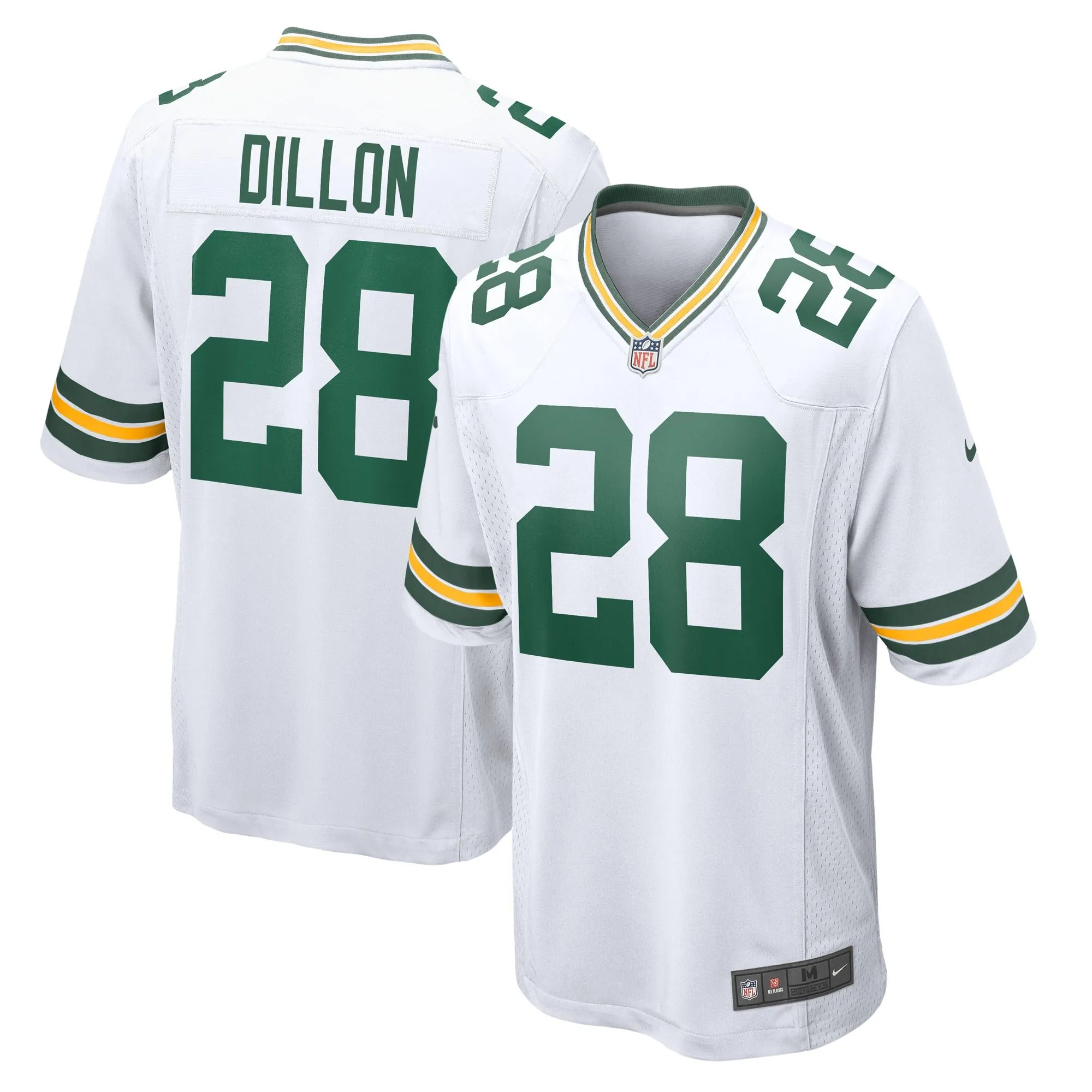 AJ Dillon Green Bay Packers  Game Player Jersey - White