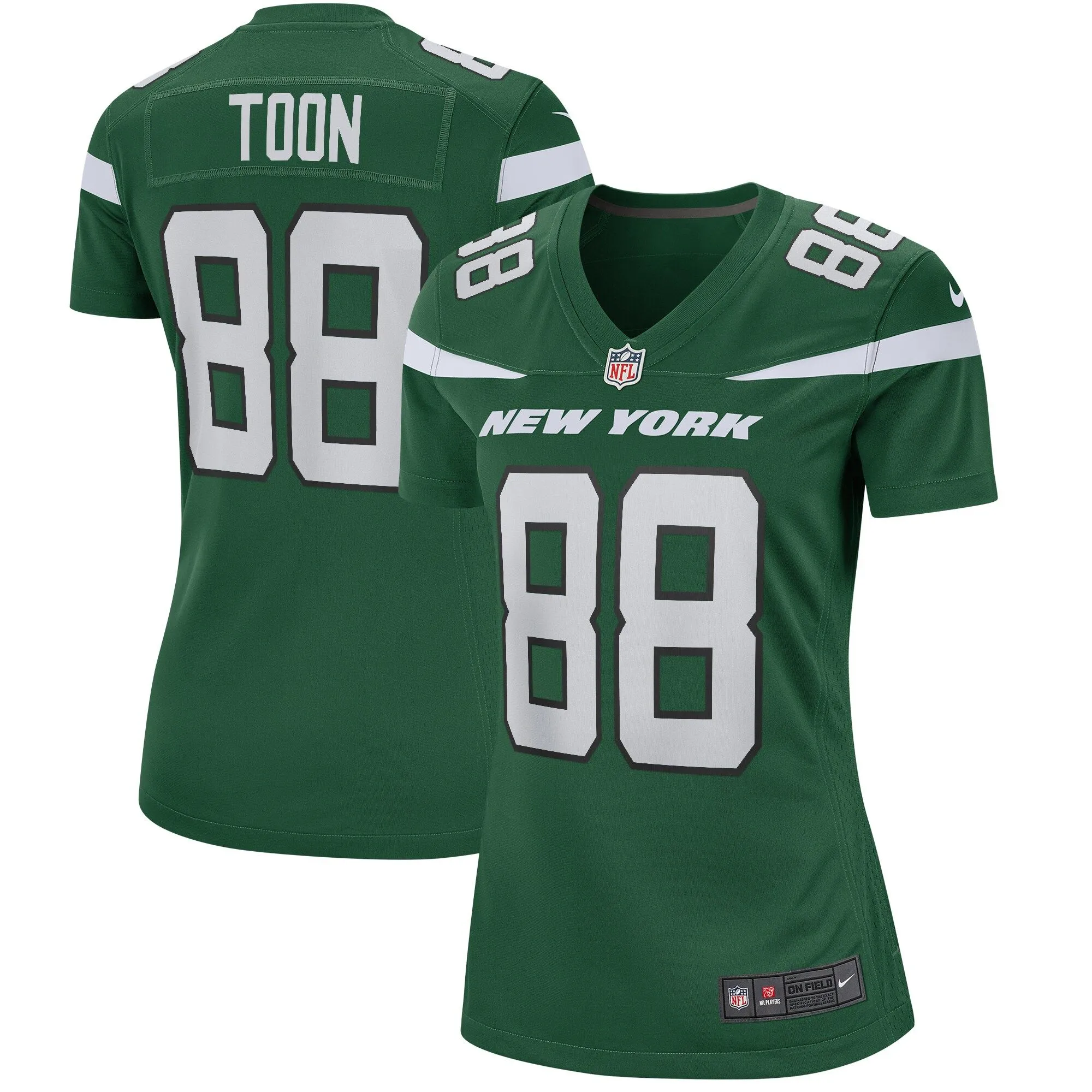 Al Toon New York Jets  Women's Game Retired Player Jersey - Gotham Green