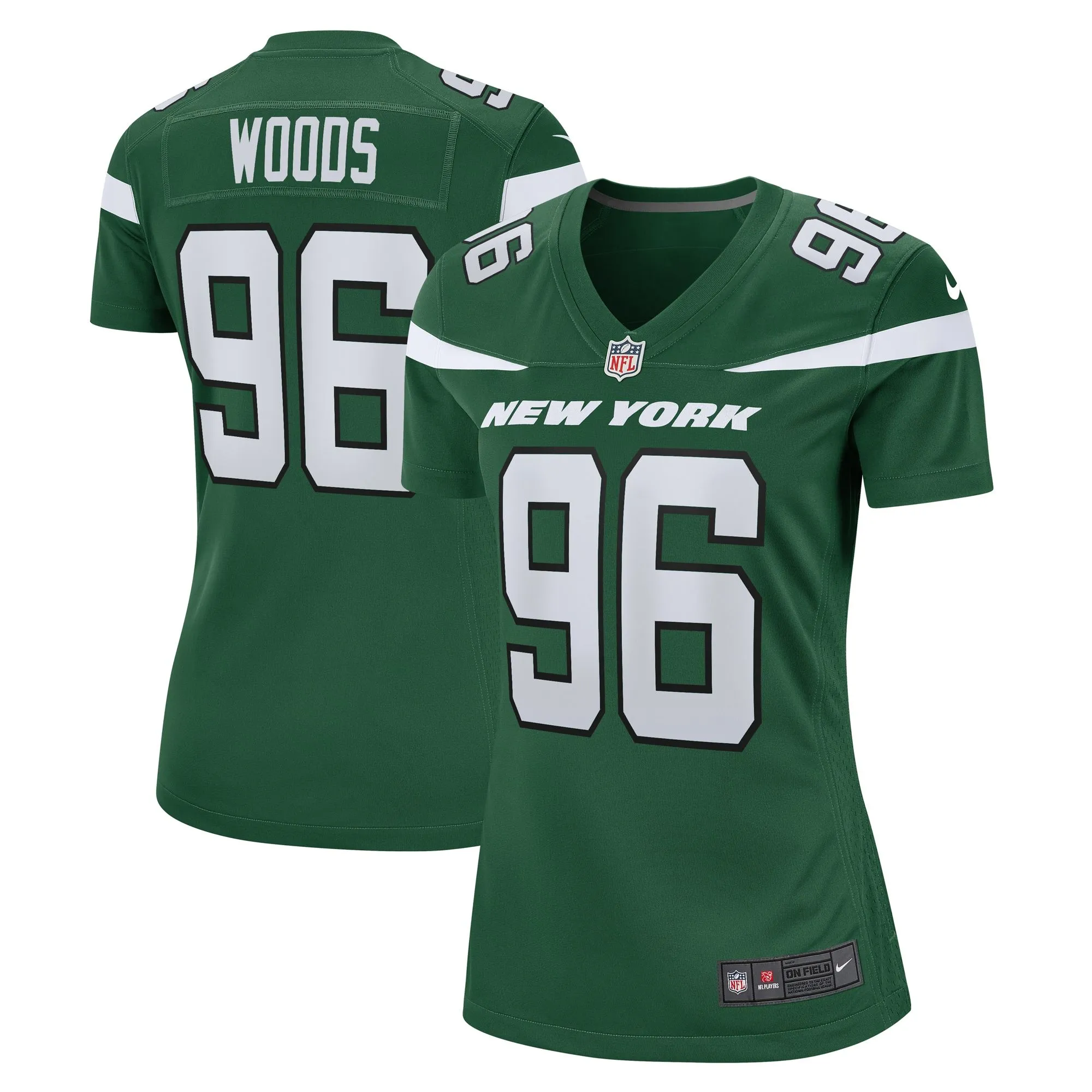 Al Woods New York Jets  Women's  Game Jersey - Gotham Green