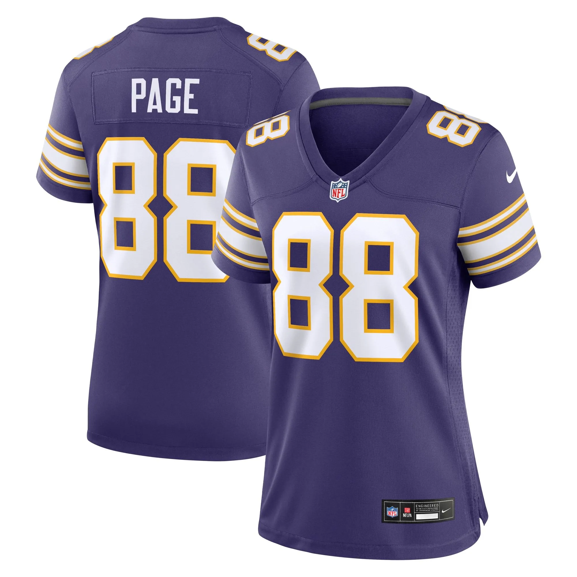 Alan Page Minnesota Vikings  Women's Classic Retired Player Jersey - Purple