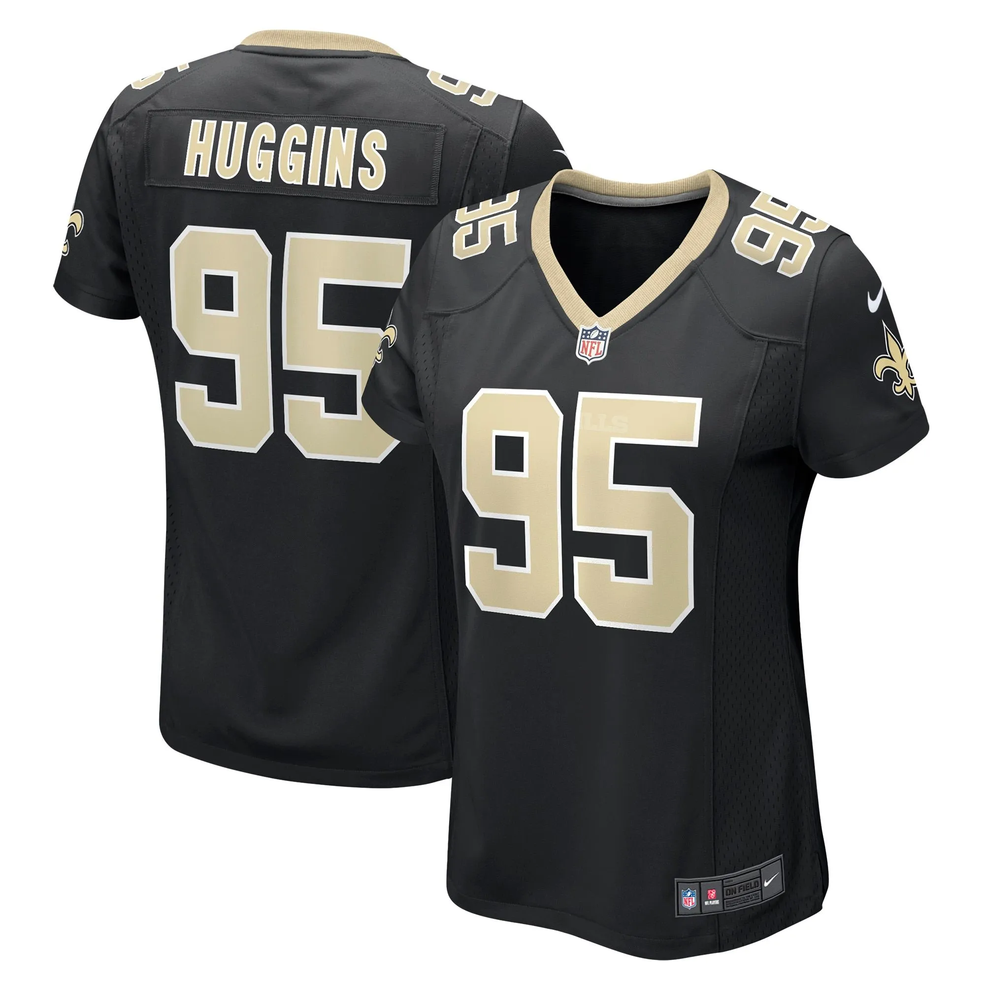 Albert Huggins New Orleans Saints  Women's Player Game Jersey - Black