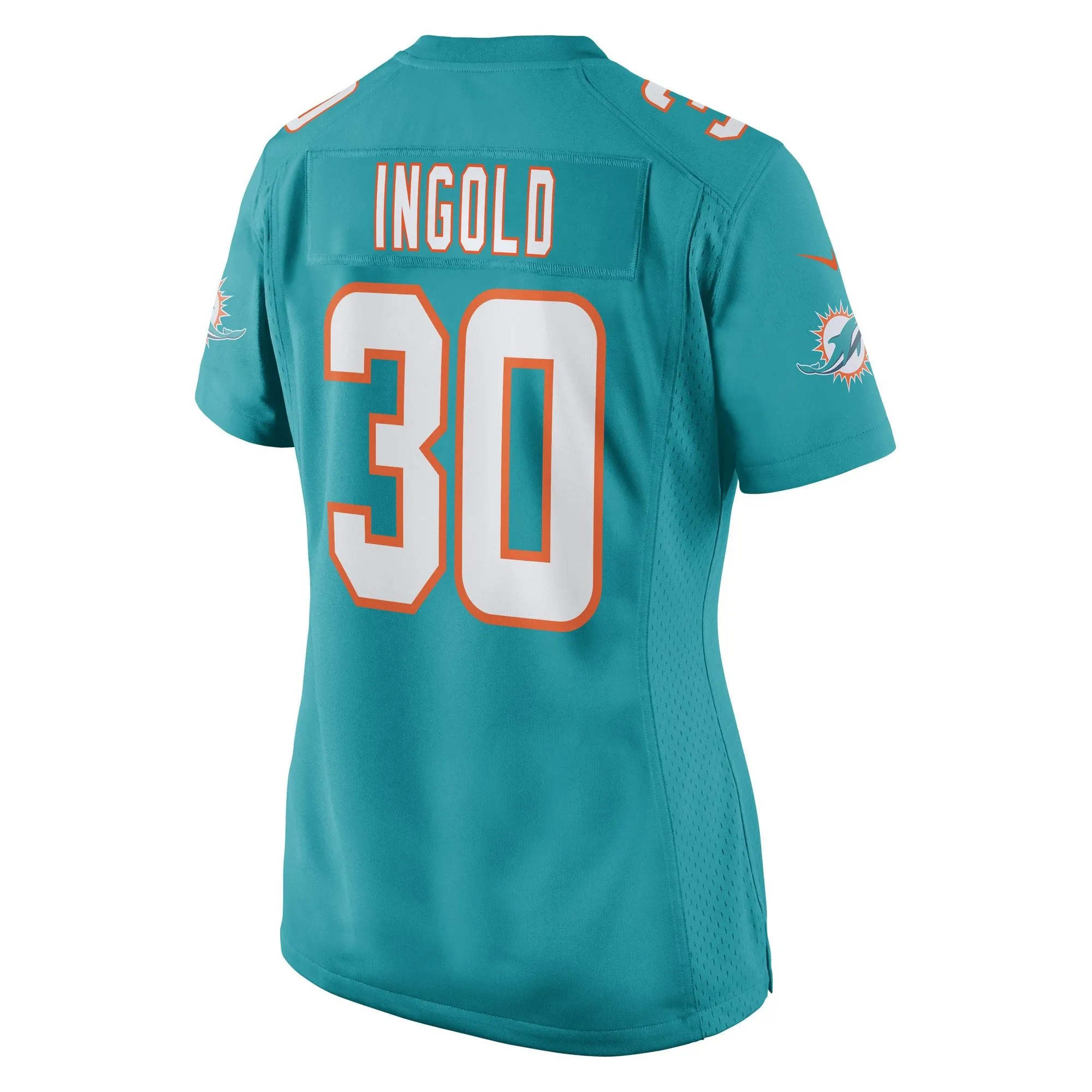 Alec Ingold Miami Dolphins  Women's Game Player Jersey - Aqua