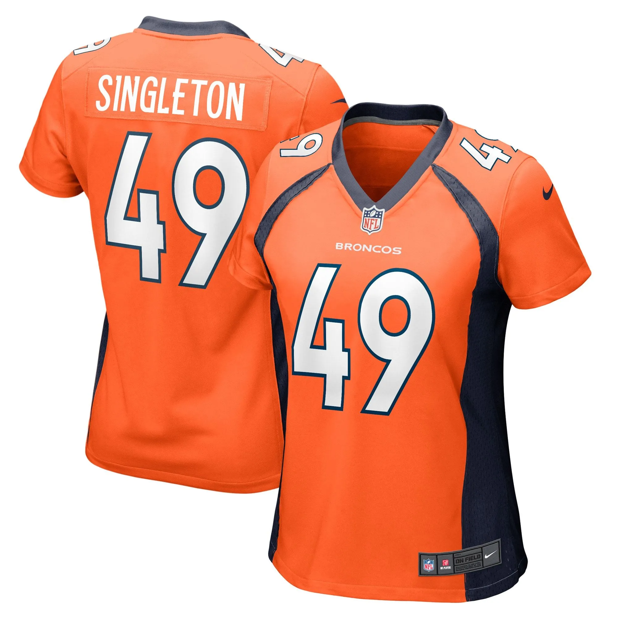 Alex Singleton Denver Broncos  Women's Game Player Jersey - Orange