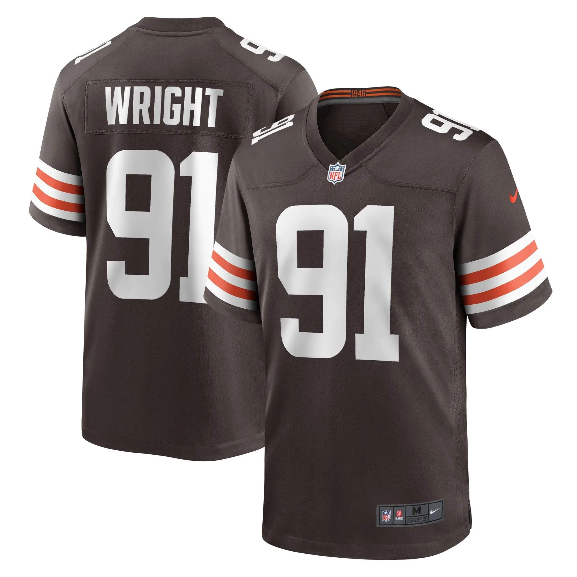 Alex Wright Cleveland Browns  Team Game Jersey -  Brown