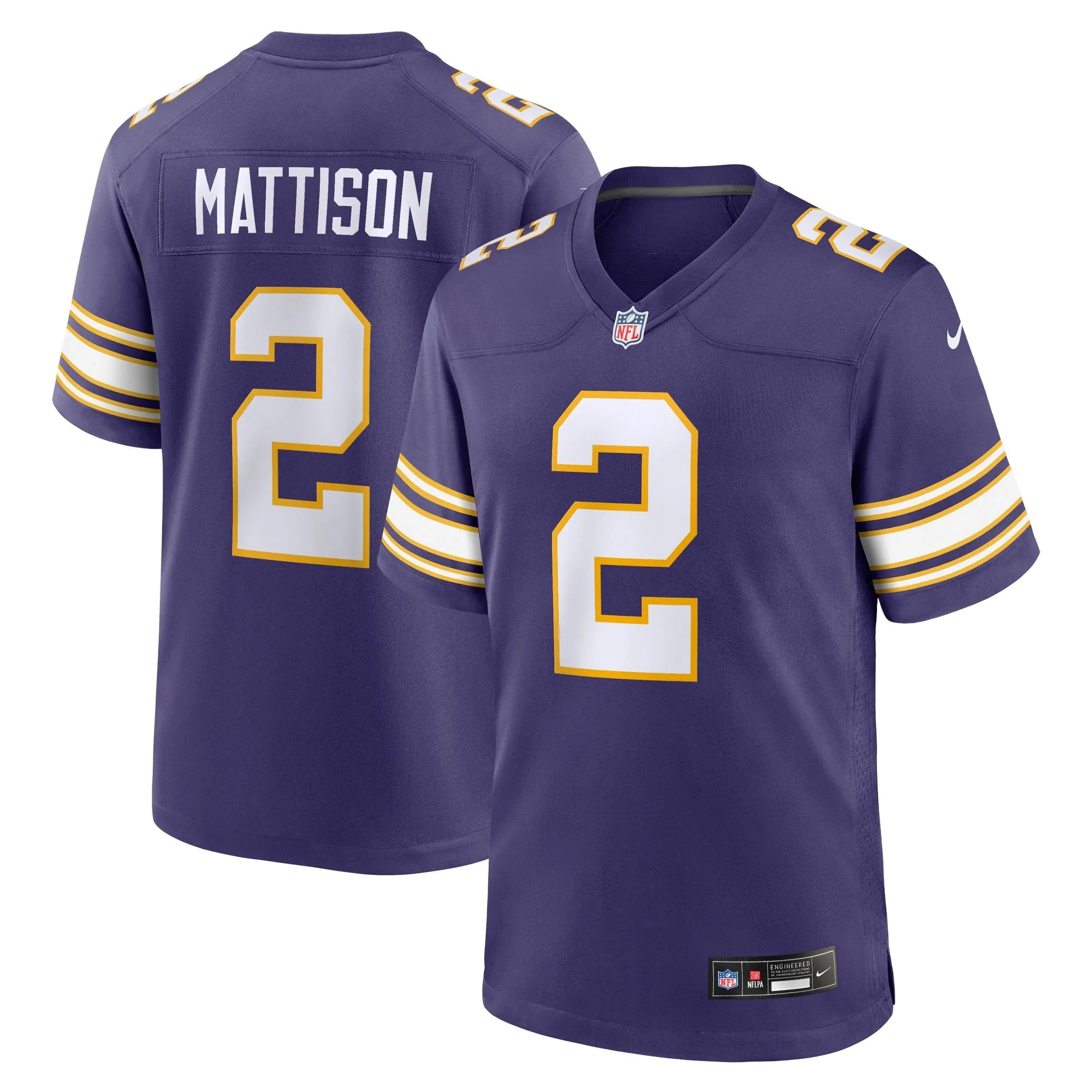 Alexander Mattison Minnesota Vikings  Classic Player Game Jersey - Purple