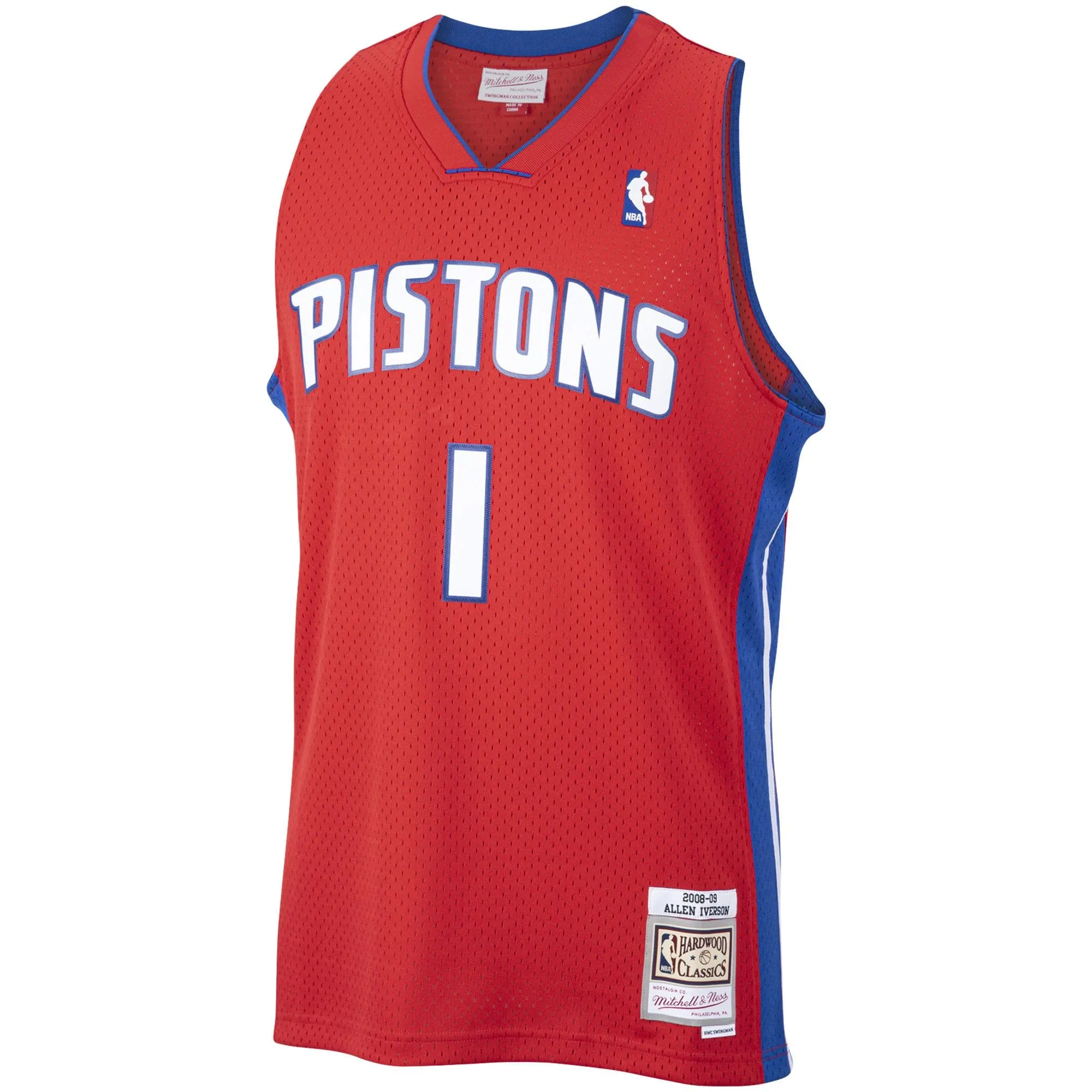 Allen Iverson Detroit Pistons Mitchell & Ness  2008/09 Hardwood Classics Swingman Jersey - Red