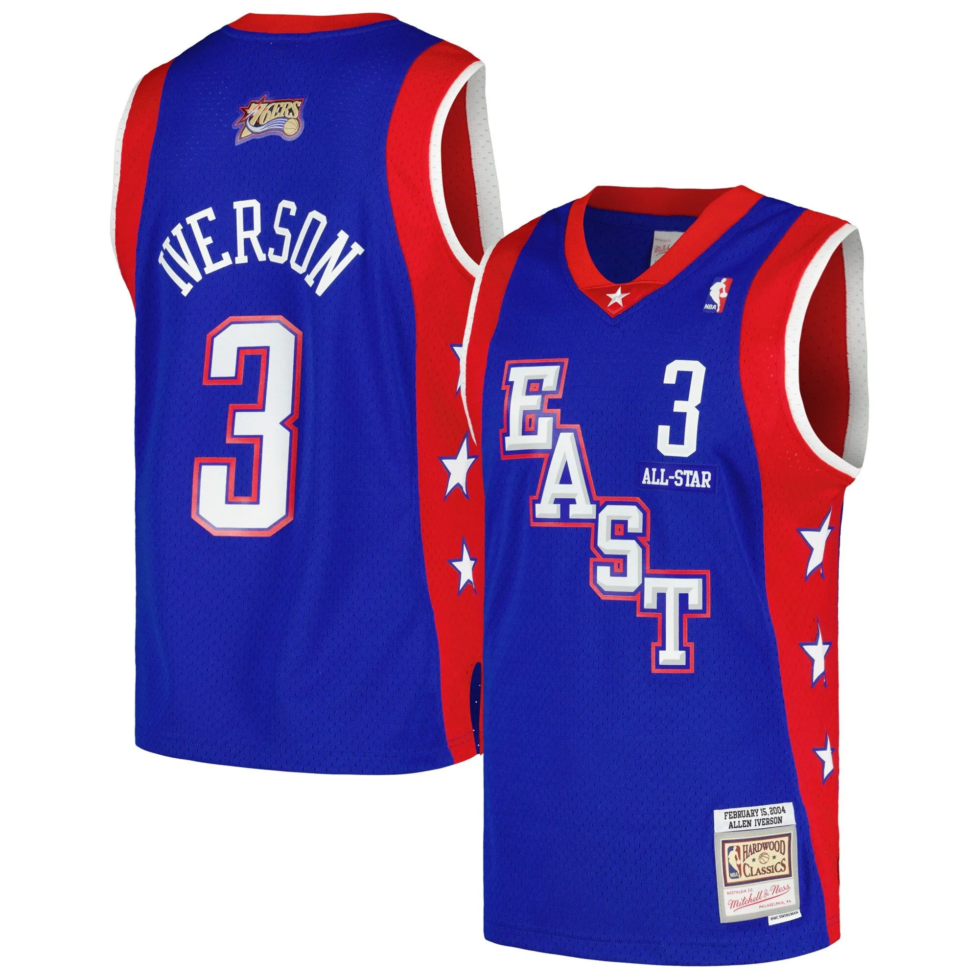 Allen Iverson Eastern Conference Mitchell & Ness  Hardwood Classics 2004 NBA All-Star Game Swingman Throwback Jersey - Royal