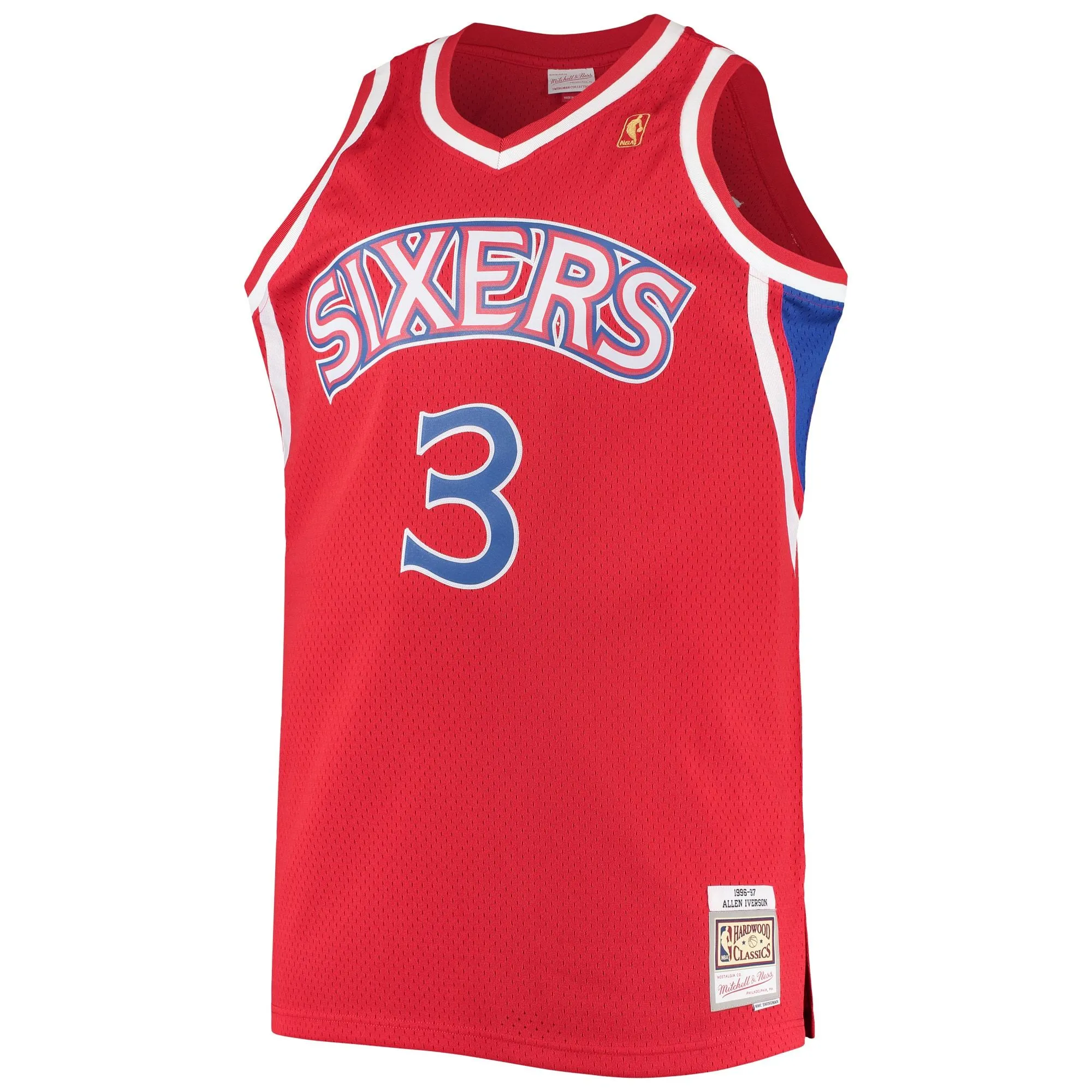 Allen Iverson Philadelphia 76ers Mitchell & Ness 1996/97 Big & Tall Hardwood Classics Swingman Jersey - Red