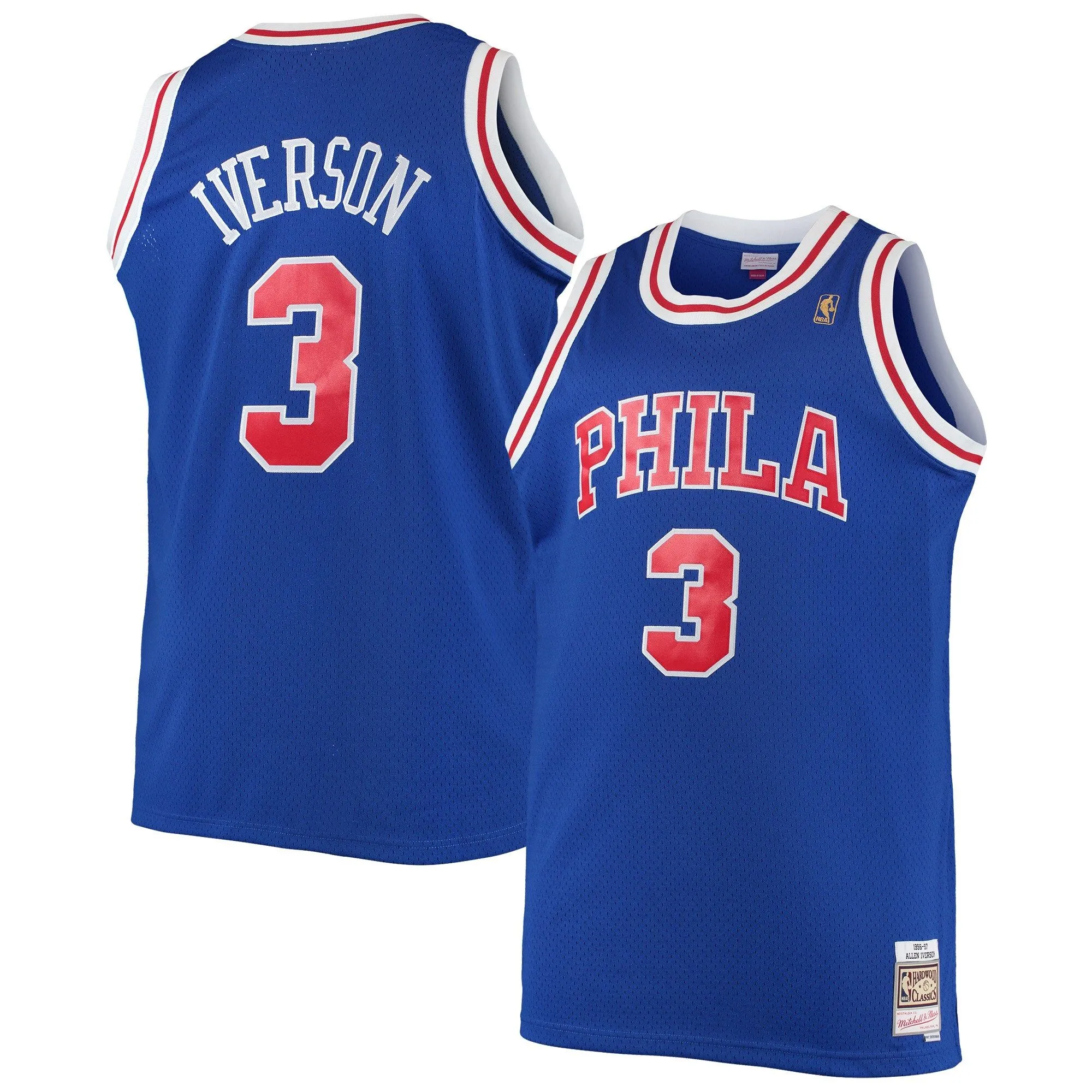 Allen Iverson Philadelphia 76ers Mitchell & Ness 1996/97 Big & Tall Hardwood Classics Swingman Jersey - Royal