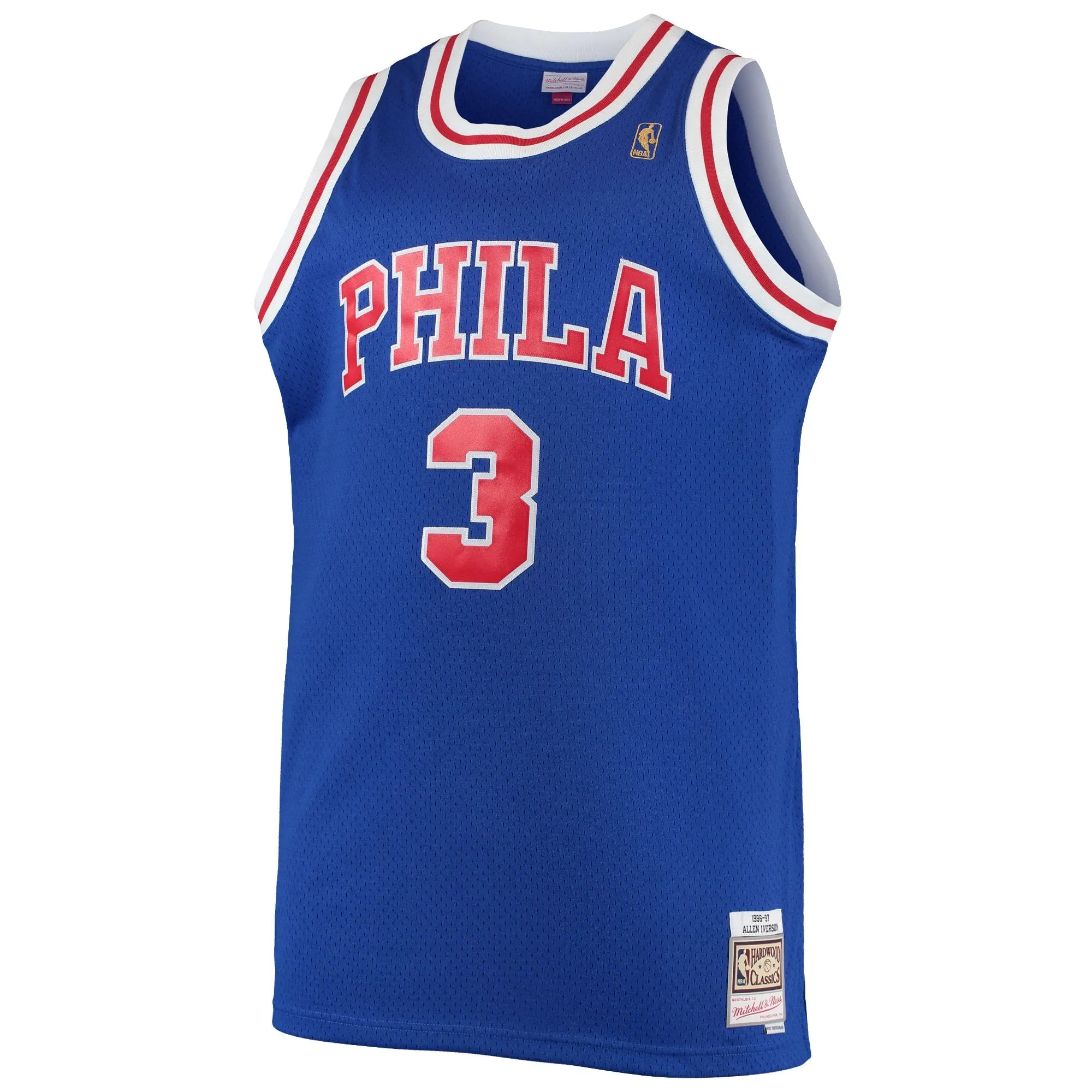 Allen Iverson Philadelphia 76ers Mitchell & Ness 1996/97 Big & Tall Hardwood Classics Swingman Jersey - Royal