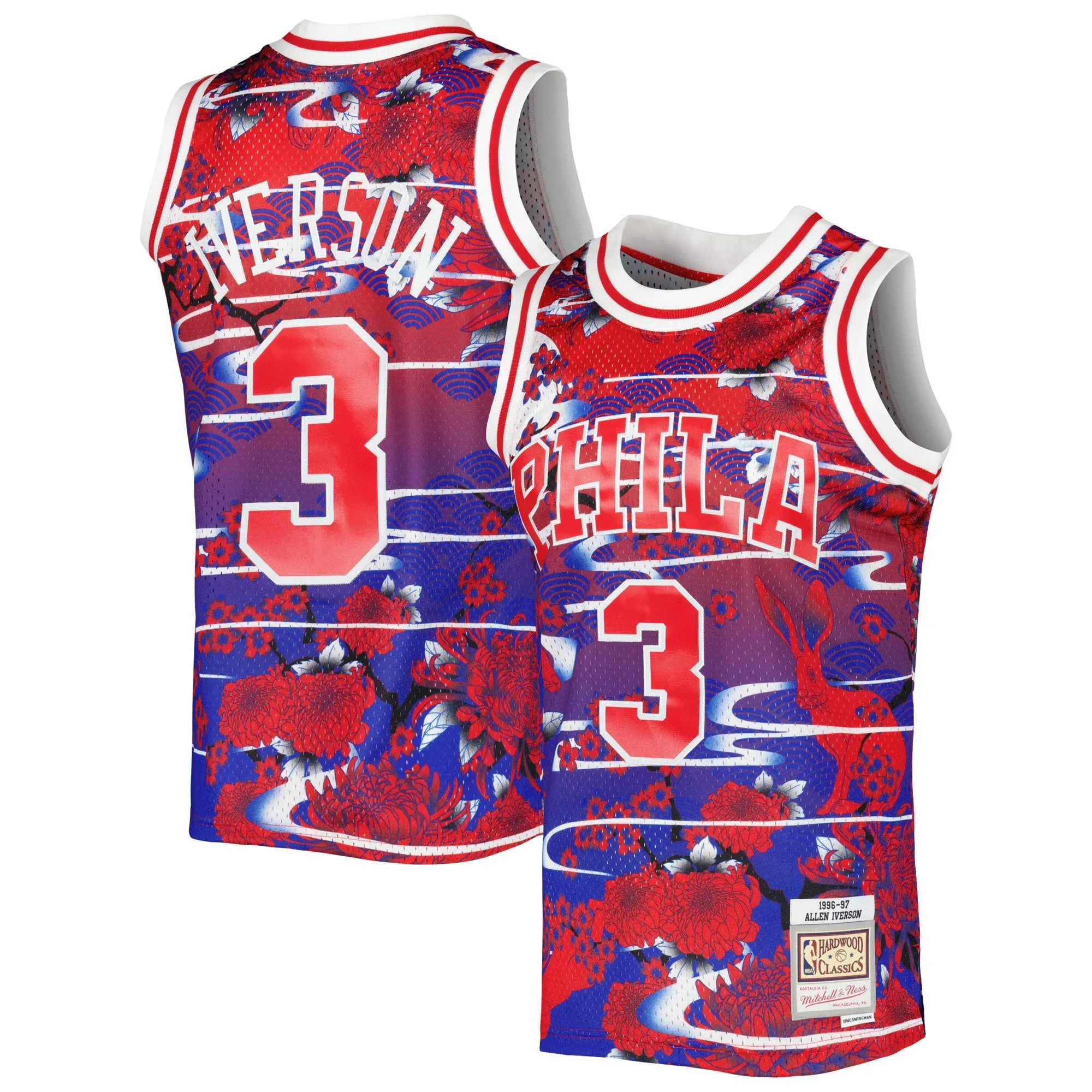 Allen Iverson Philadelphia 76ers Mitchell & Ness 1996/97 Hardwood Classics Lunar New Year Swingman Jersey - Red