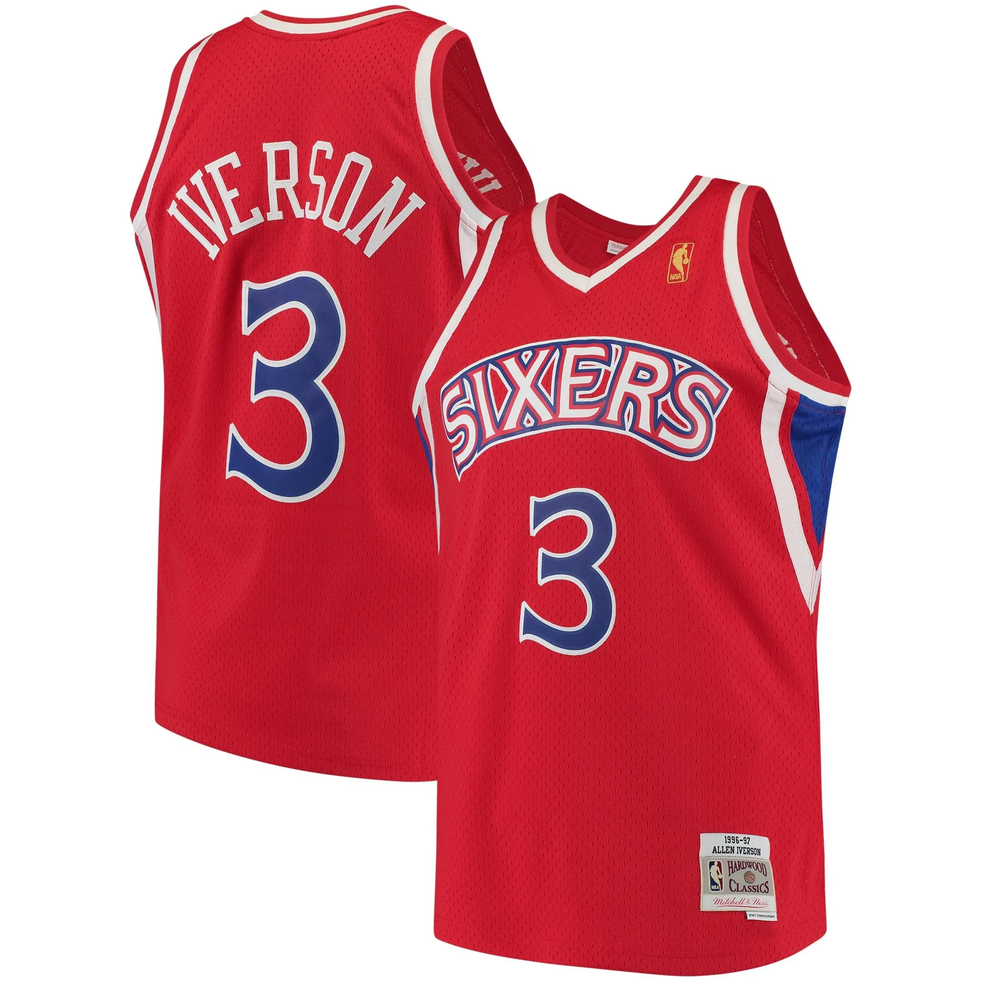 Allen Iverson Philadelphia 76ers Mitchell & Ness 1996/97 Hardwood Classics Swingman Jersey - Red