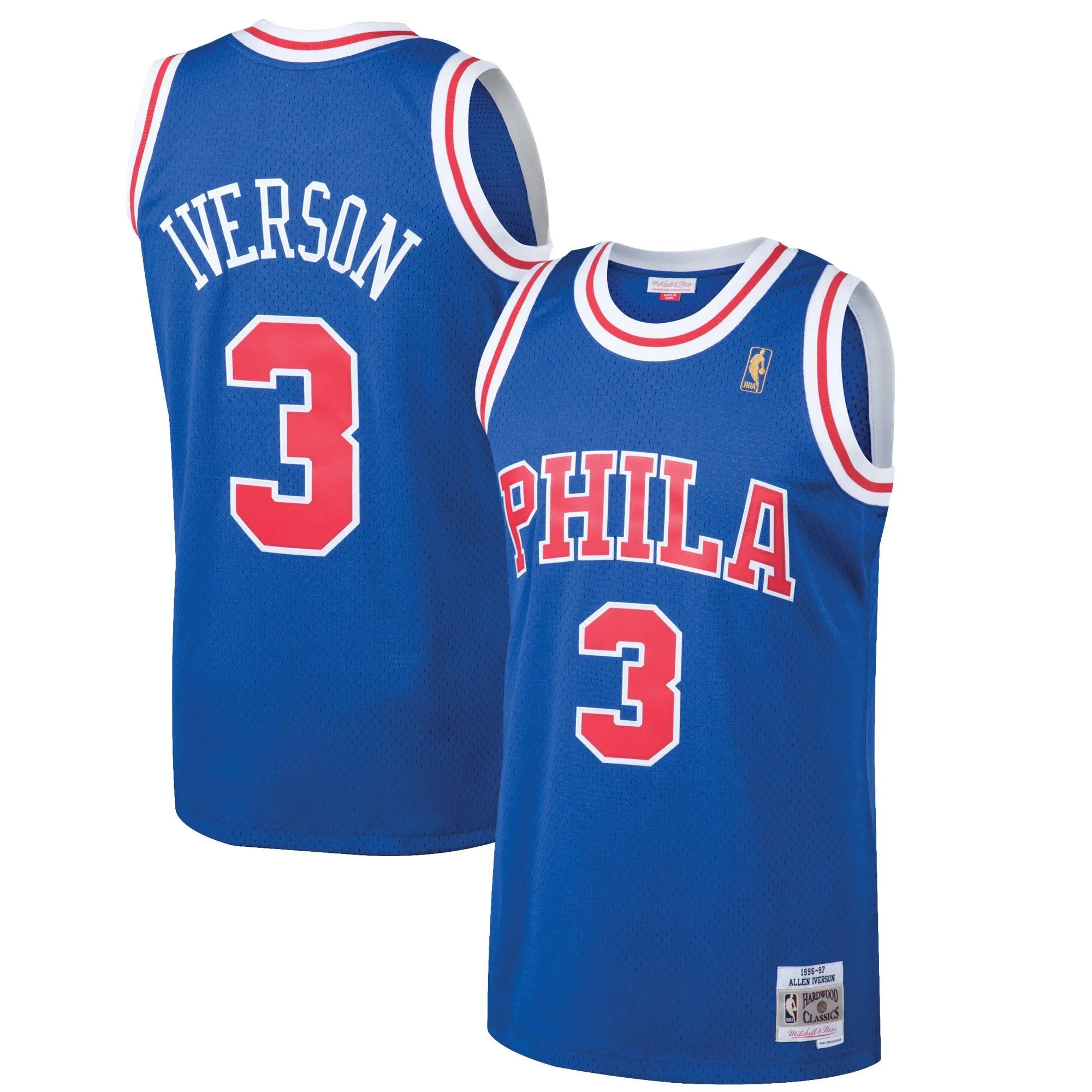 Allen Iverson Philadelphia 76ers Mitchell & Ness 1996/97 Hardwood Classics Swingman Jersey - Royal