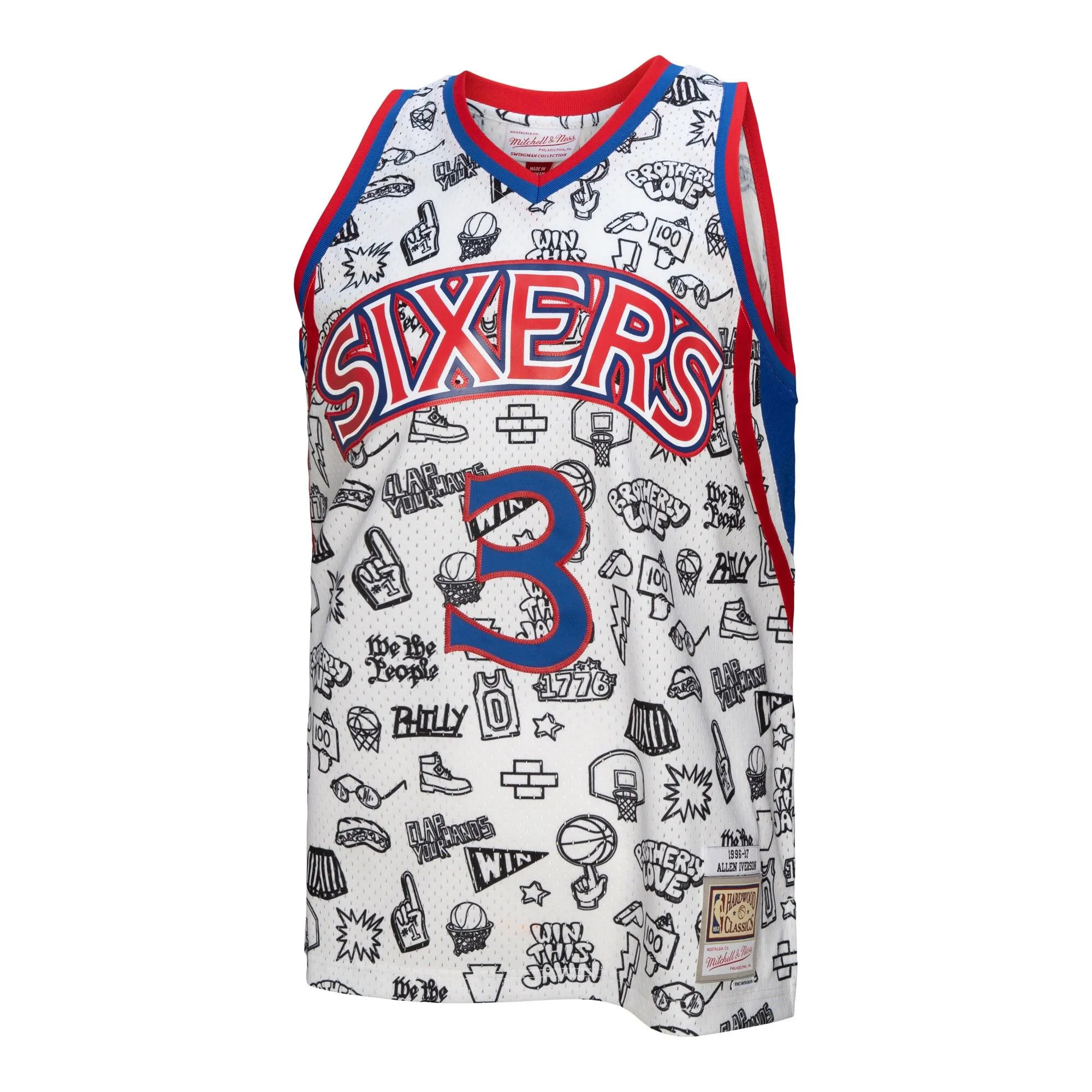 Allen Iverson Philadelphia 76ers Mitchell & Ness 1996/97 Swingman Jersey - White