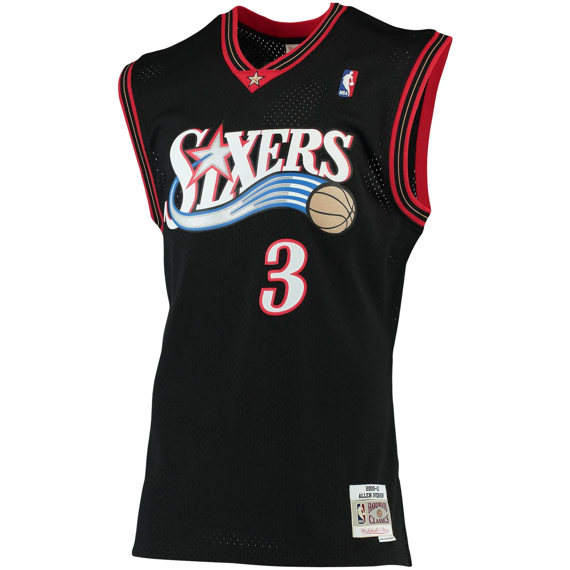 Allen Iverson Philadelphia 76ers Mitchell & Ness 2000/01 Big & Tall Hardwood Classics Swingman Jersey - Black