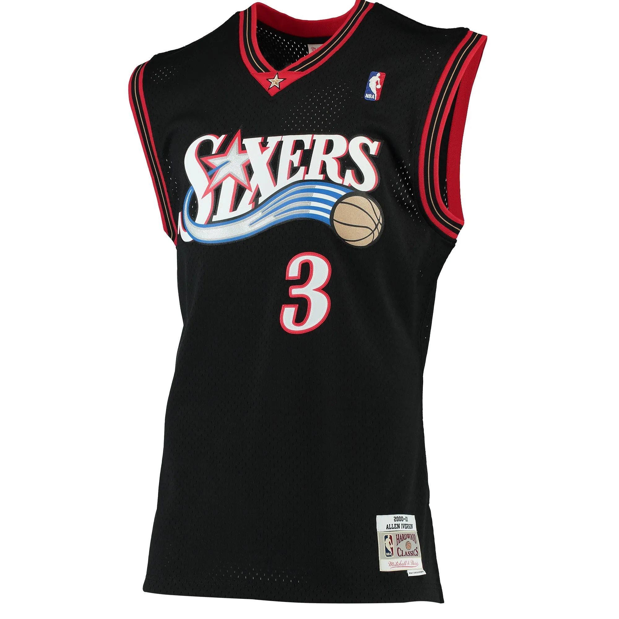 Allen Iverson Philadelphia 76ers Mitchell & Ness 2000/01 Hardwood Classics Swingman Jersey - Black