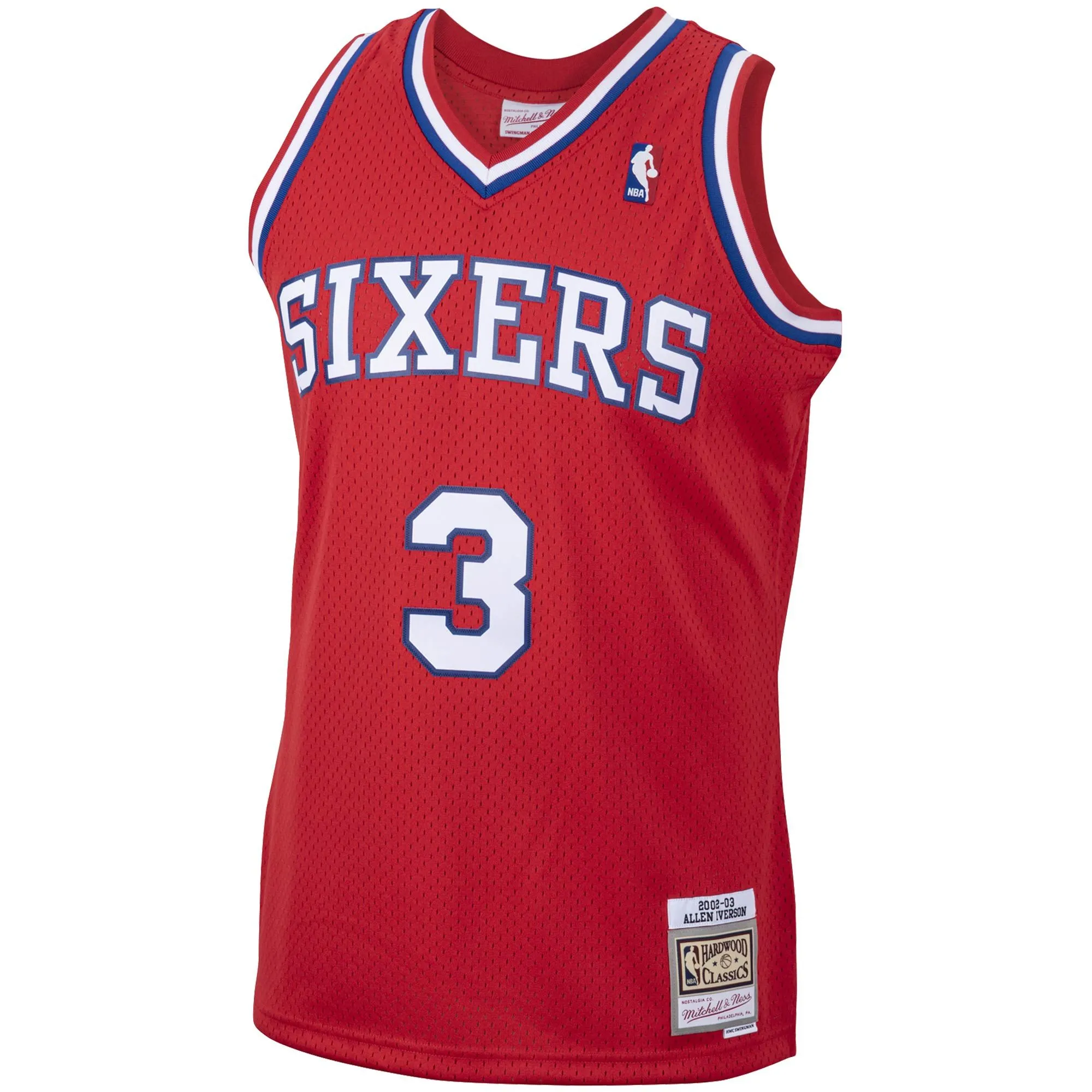 Allen Iverson Philadelphia 76ers Mitchell & Ness 2001/02 Hardwood Classics Swingman Jersey - Red