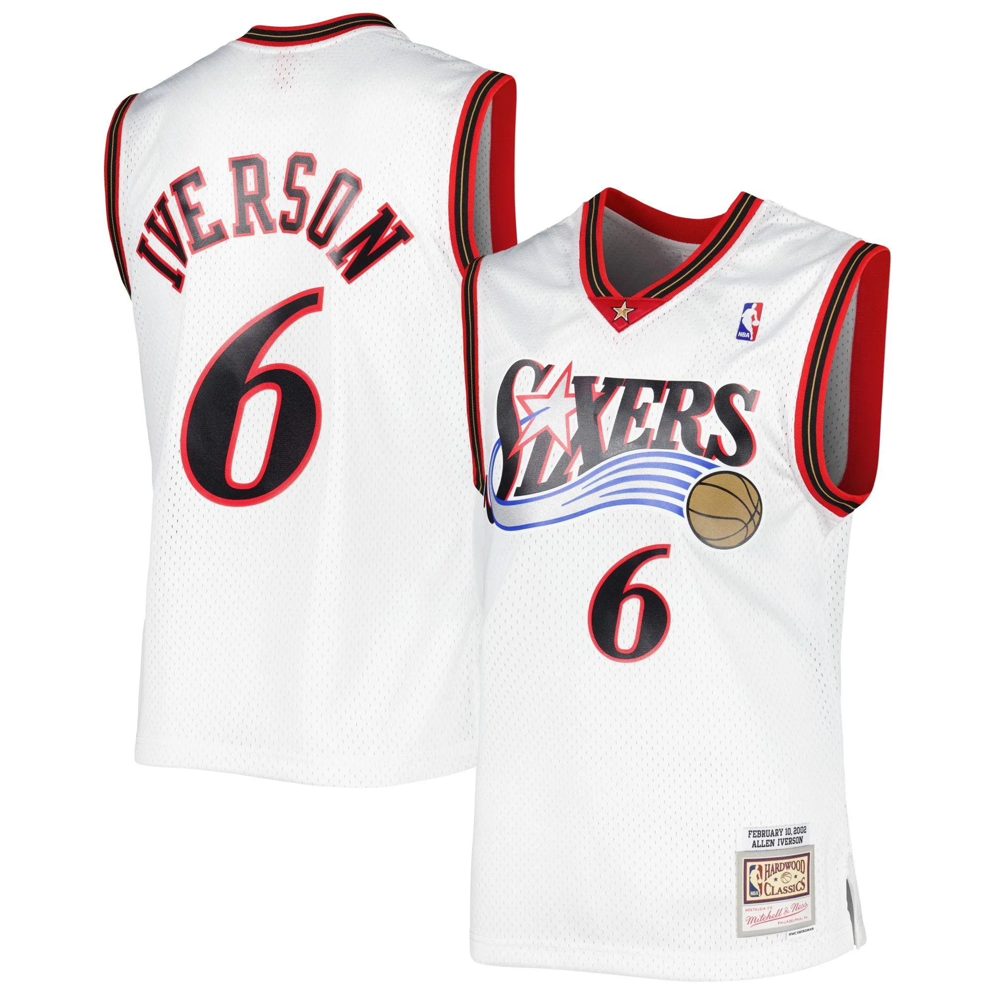 Allen Iverson Philadelphia 76ers Mitchell & Ness 2001/02 Hardwood Classics Swingman Jersey - White