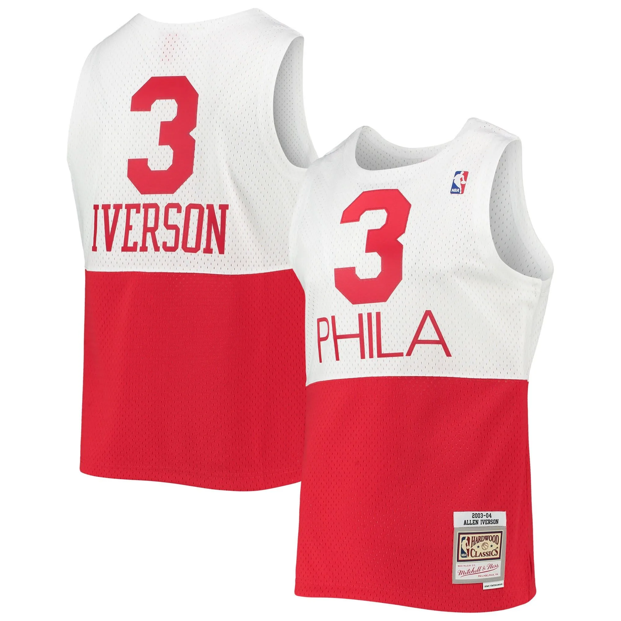 Allen Iverson Philadelphia 76ers Mitchell & Ness 2003/2004 Hardwood Classics Swingman Jersey - White