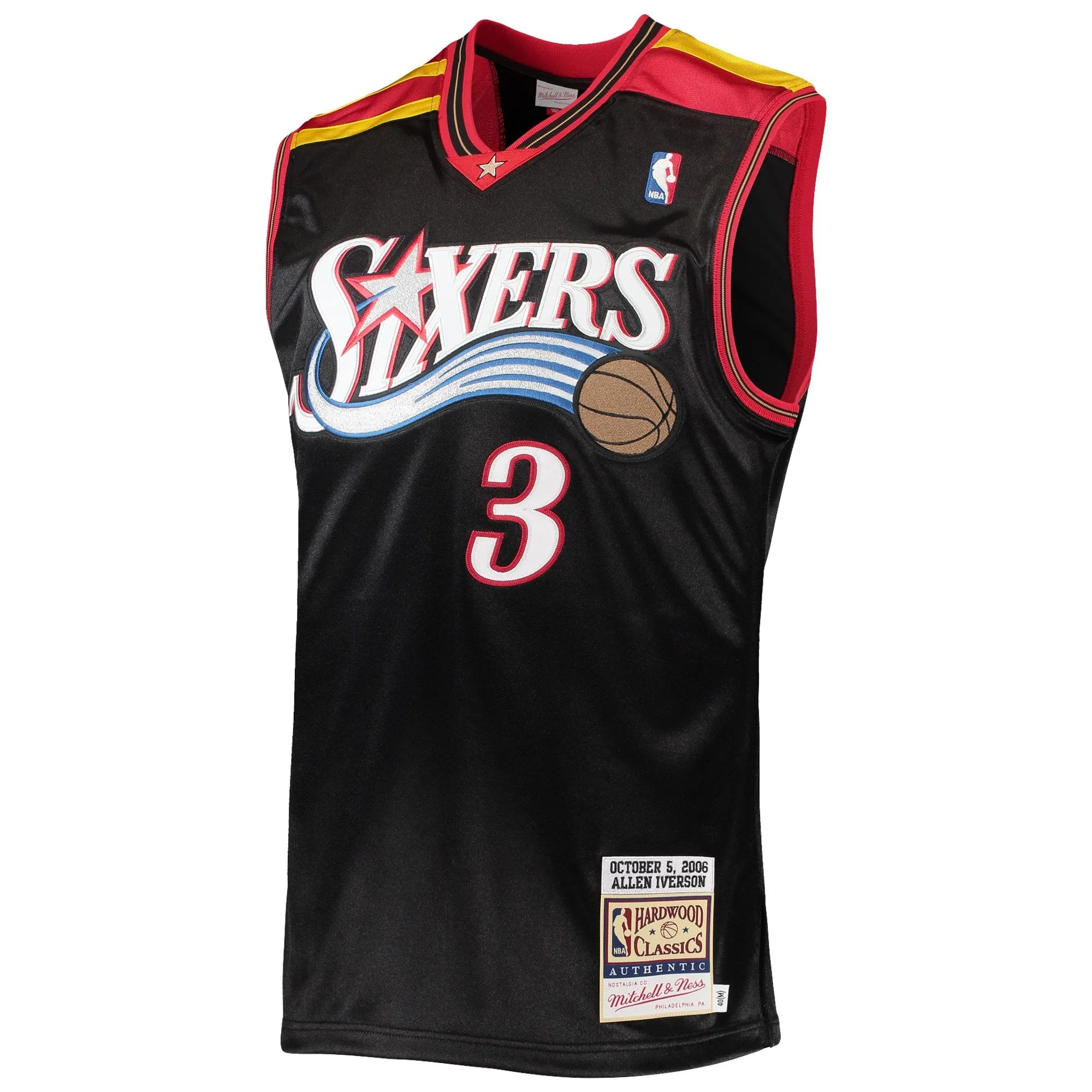 Allen Iverson Philadelphia 76ers Mitchell & Ness 2006 Hardwood Classics  Jersey - Black