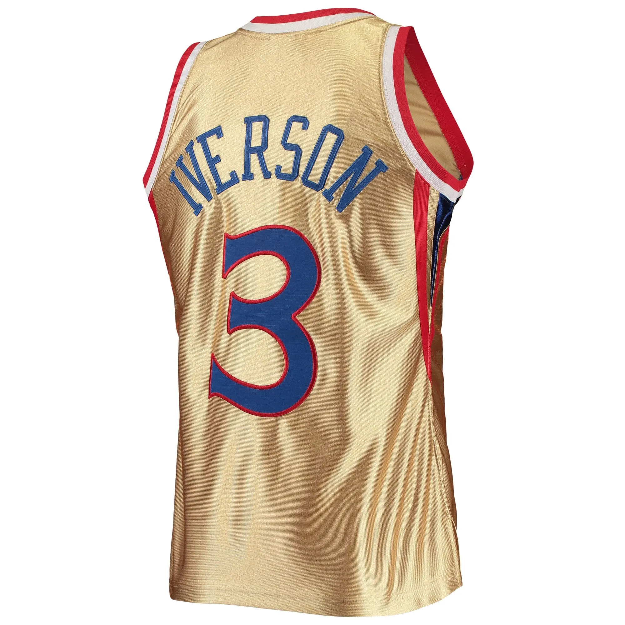 Allen Iverson Philadelphia 76ers Mitchell & Ness 75th Anniversary 1996/97 Hardwood Classics Swingman Jersey - Gold