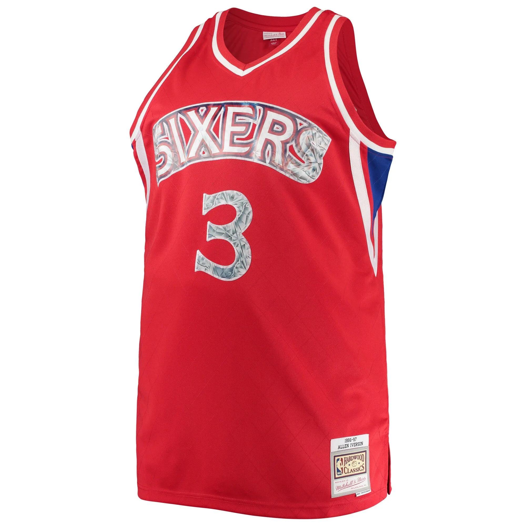 Allen Iverson Philadelphia 76ers Mitchell & Ness Big & Tall 1996/97 NBA 75th Anniversary Diamond Swingman Jersey - Red