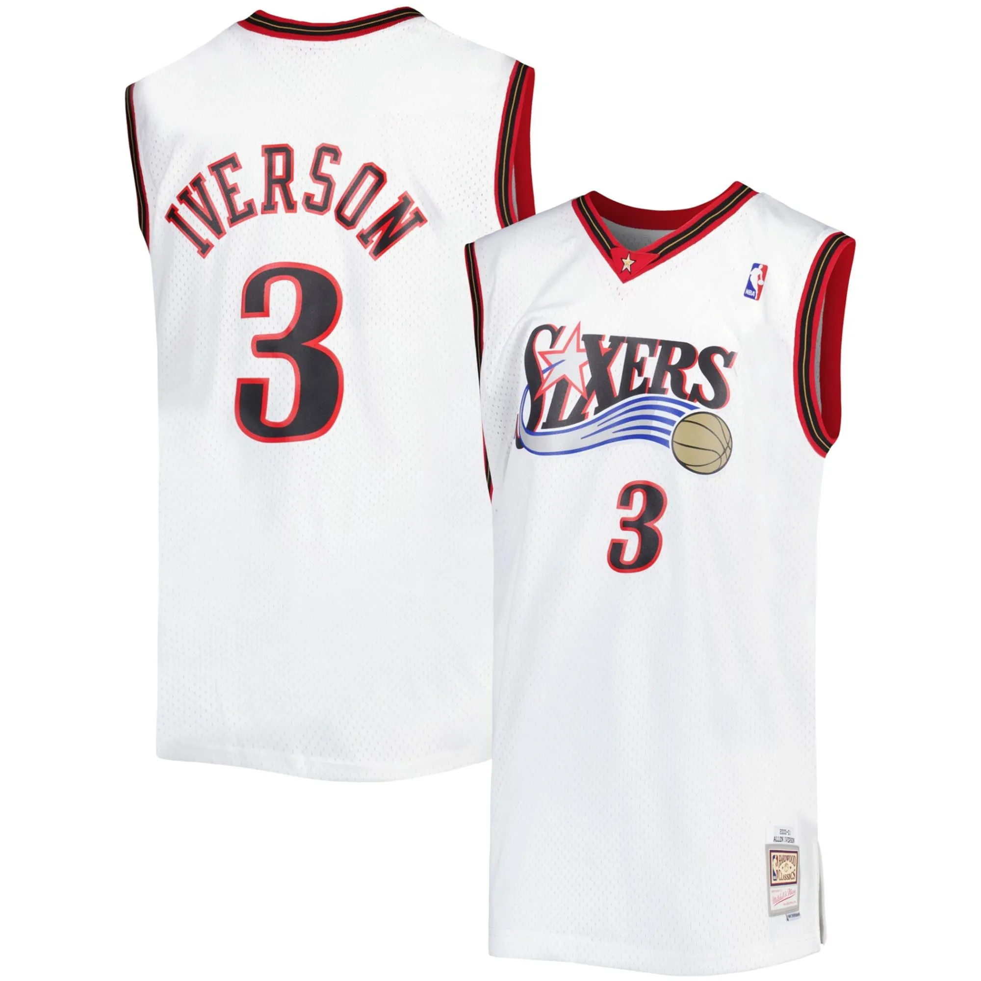 Allen Iverson Philadelphia 76ers Mitchell & Ness Big & Tall Hardwood Classics 1996/97 Swingman Jersey - White