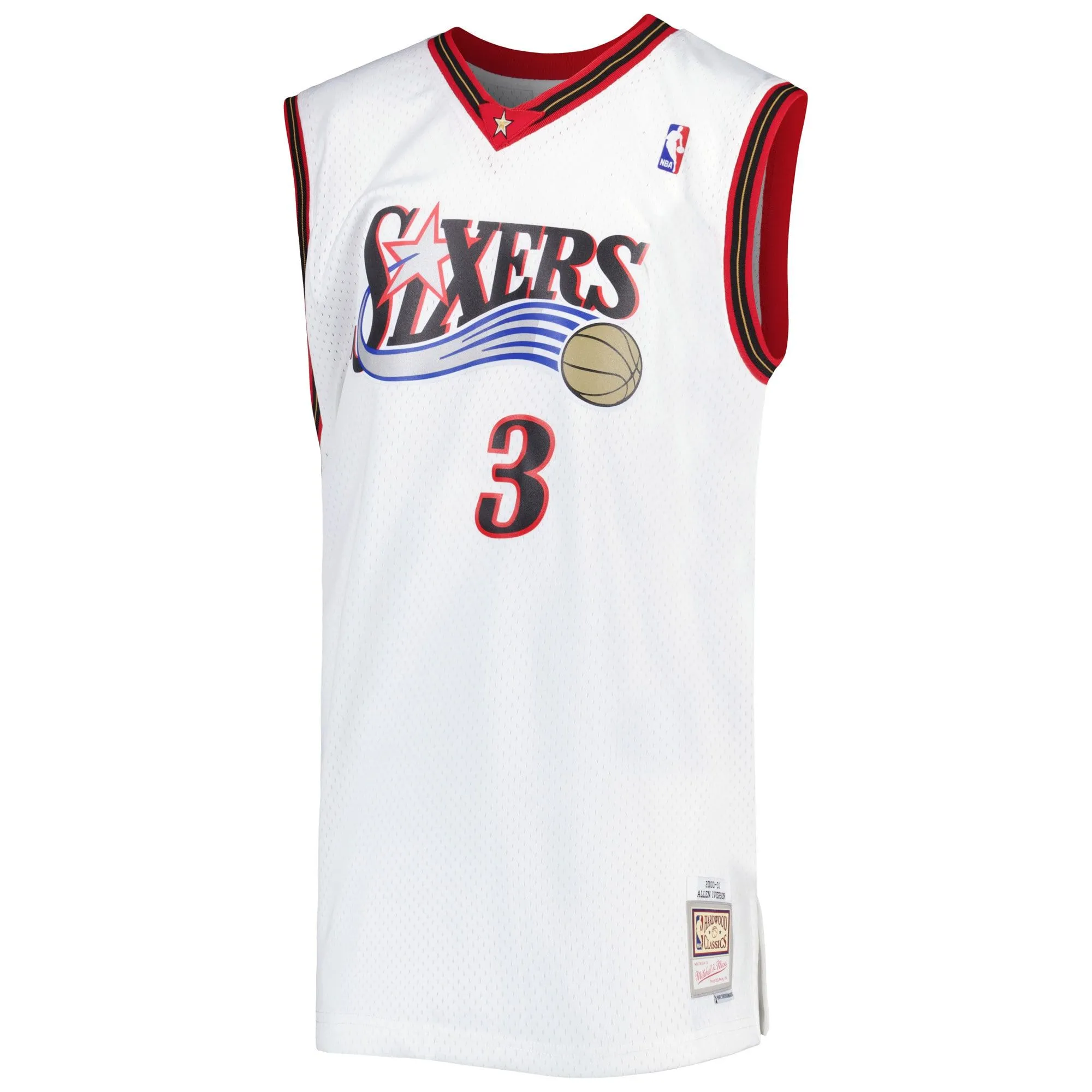 Allen Iverson Philadelphia 76ers Mitchell & Ness Big & Tall Hardwood Classics 1996/97 Swingman Jersey - White