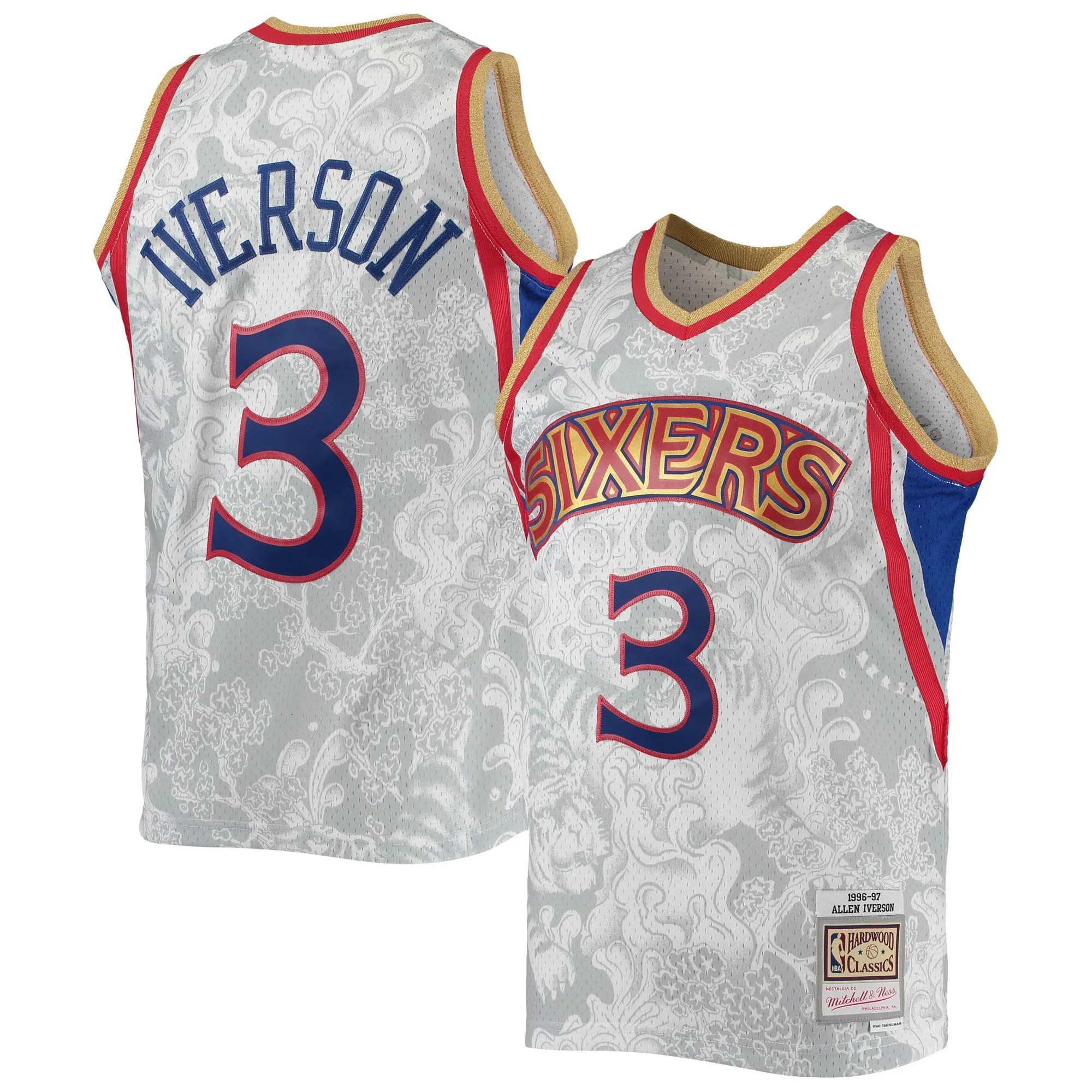 Allen Iverson Philadelphia 76ers Mitchell & Ness Hardwood Classics 1996/97 Lunar New Year Swingman Jersey - White