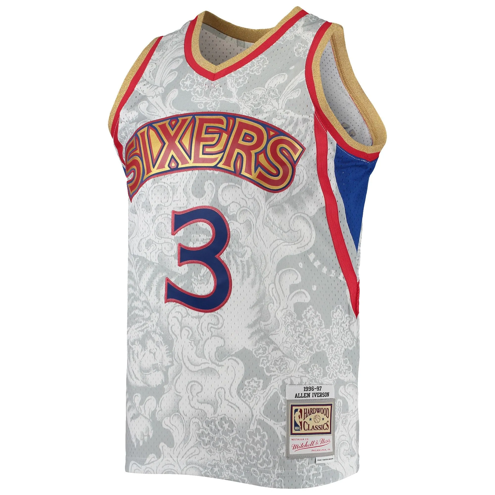 Allen Iverson Philadelphia 76ers Mitchell & Ness Hardwood Classics 1996/97 Lunar New Year Swingman Jersey - White