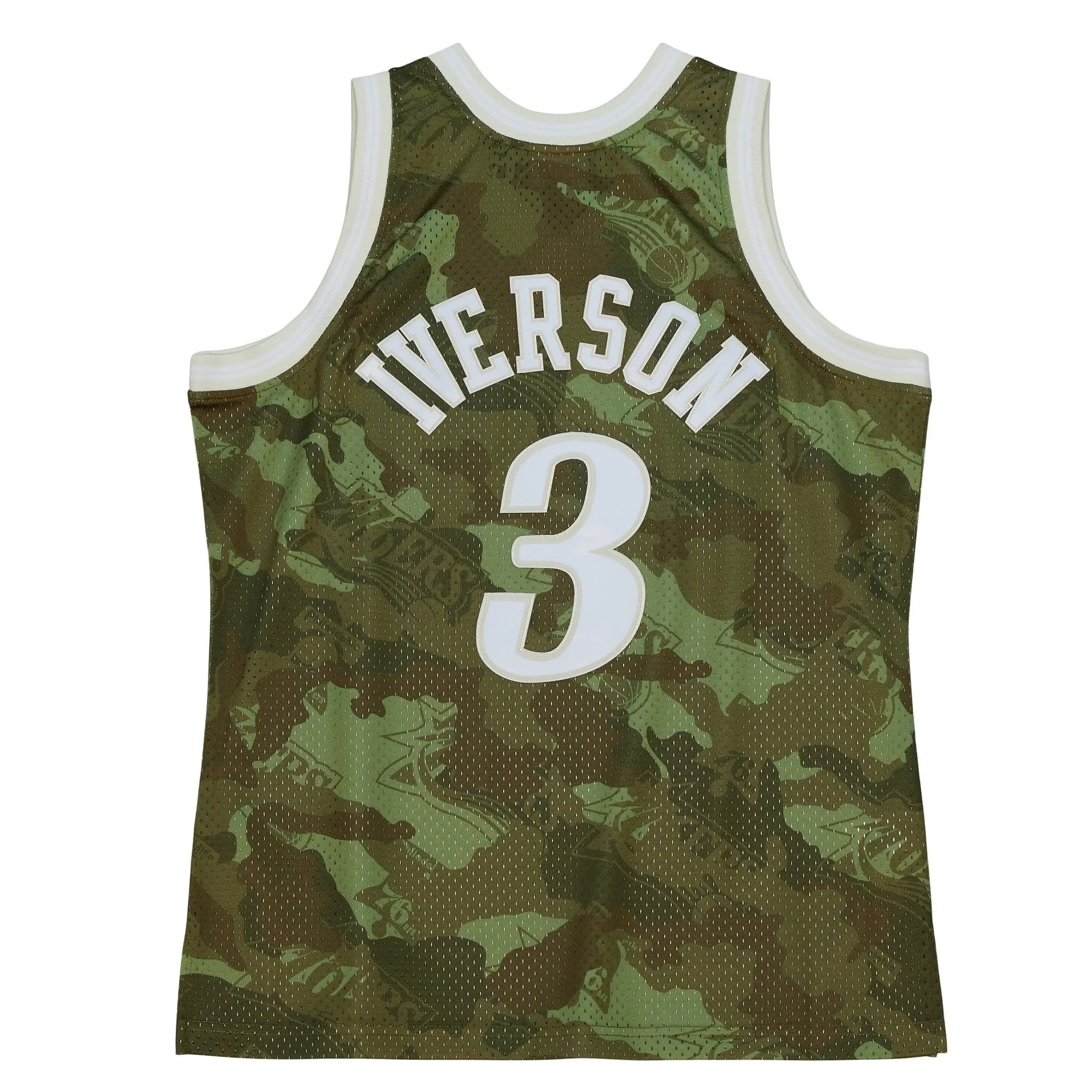 Allen Iverson Philadelphia 76ers Mitchell & Ness Hardwood Classics 1997/98 Ghost Green Swingman Jersey - Camo