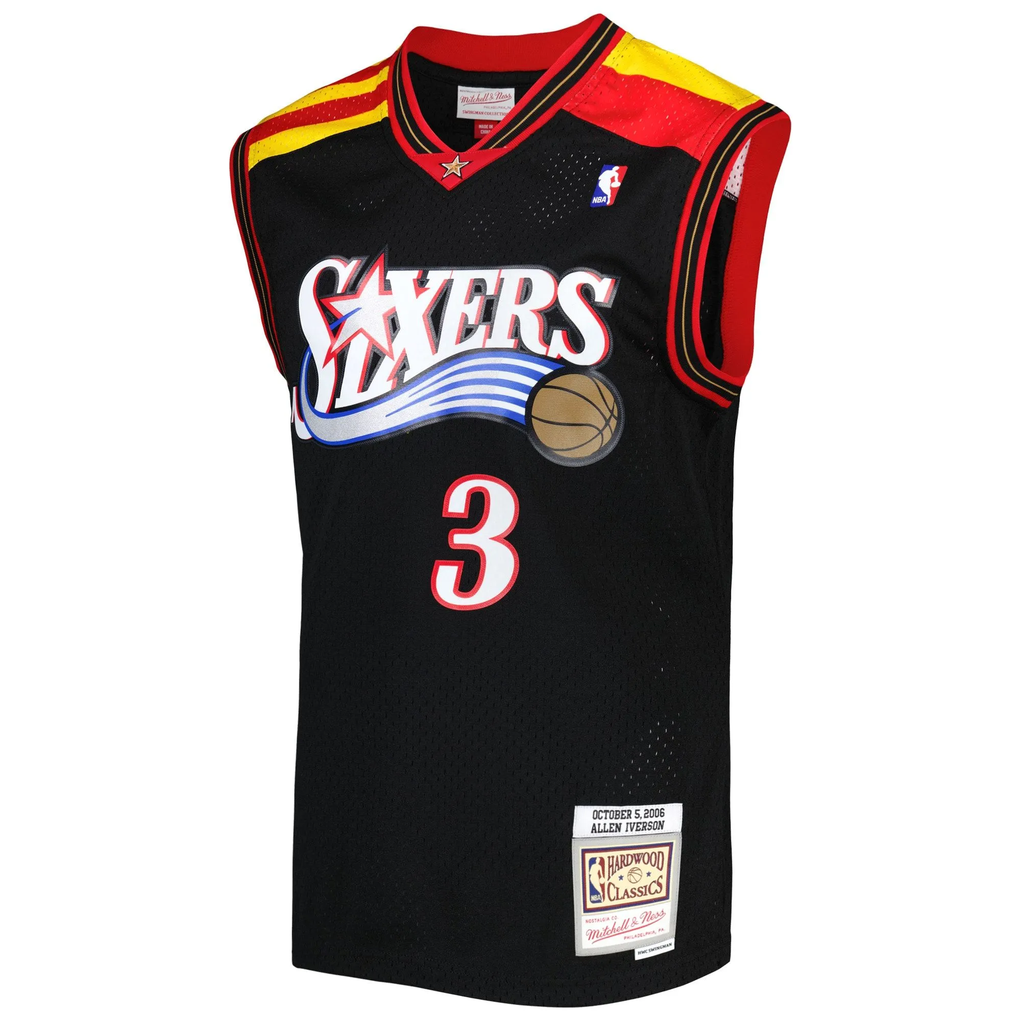 Allen Iverson Philadelphia 76ers Mitchell & Ness Hardwood Classics 2006/07 Swingman Jersey - Black