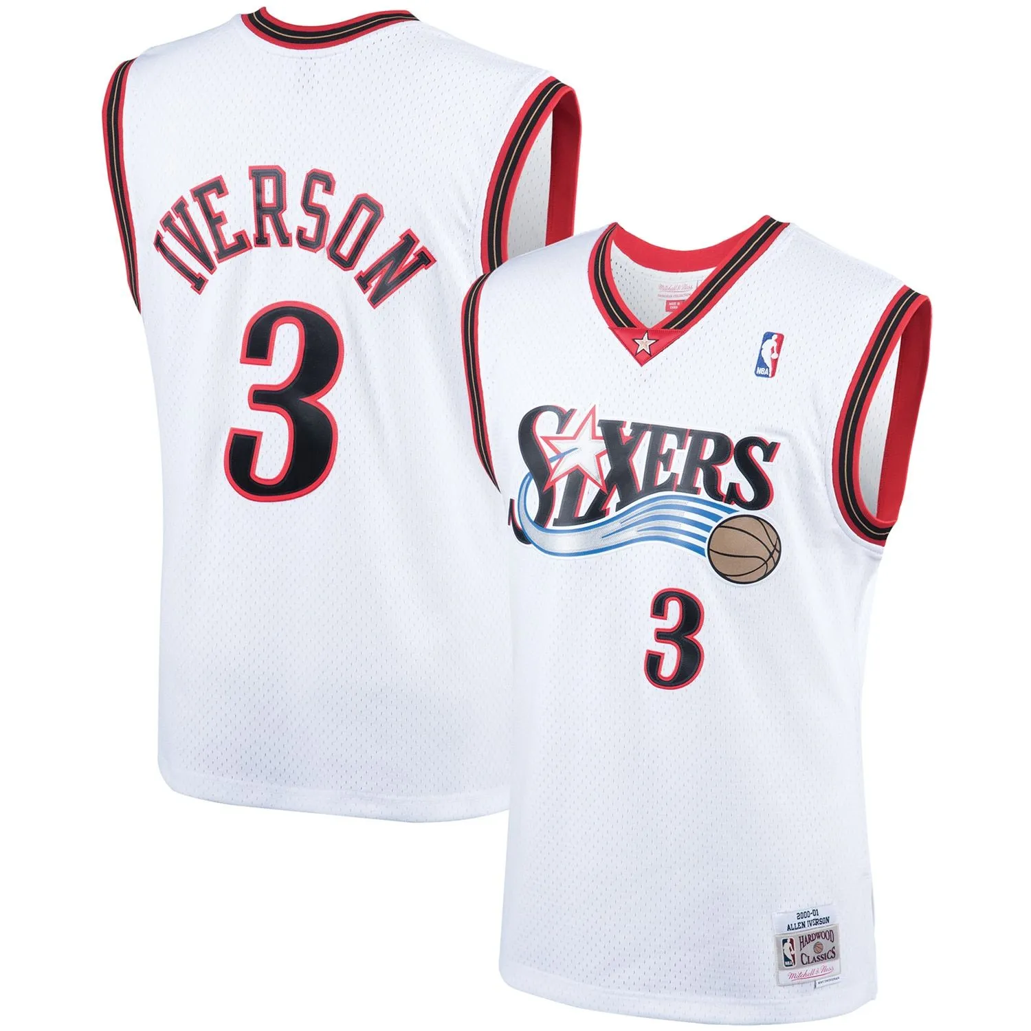 Allen Iverson Philadelphia 76ers Mitchell & Ness Hardwood Classics Swingman Jersey - White