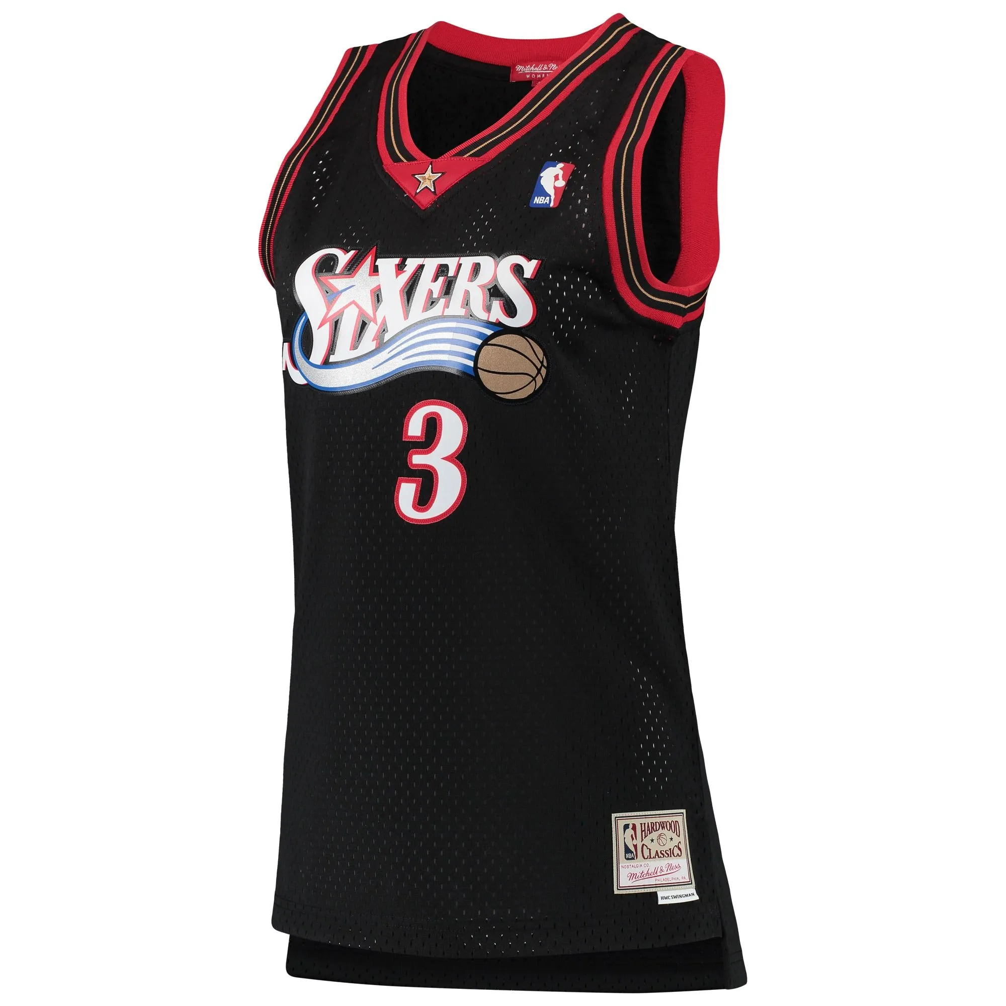 Allen Iverson Philadelphia 76ers Mitchell & Ness Women's 2000/01 Hardwood Classics Swingman Jersey - Black