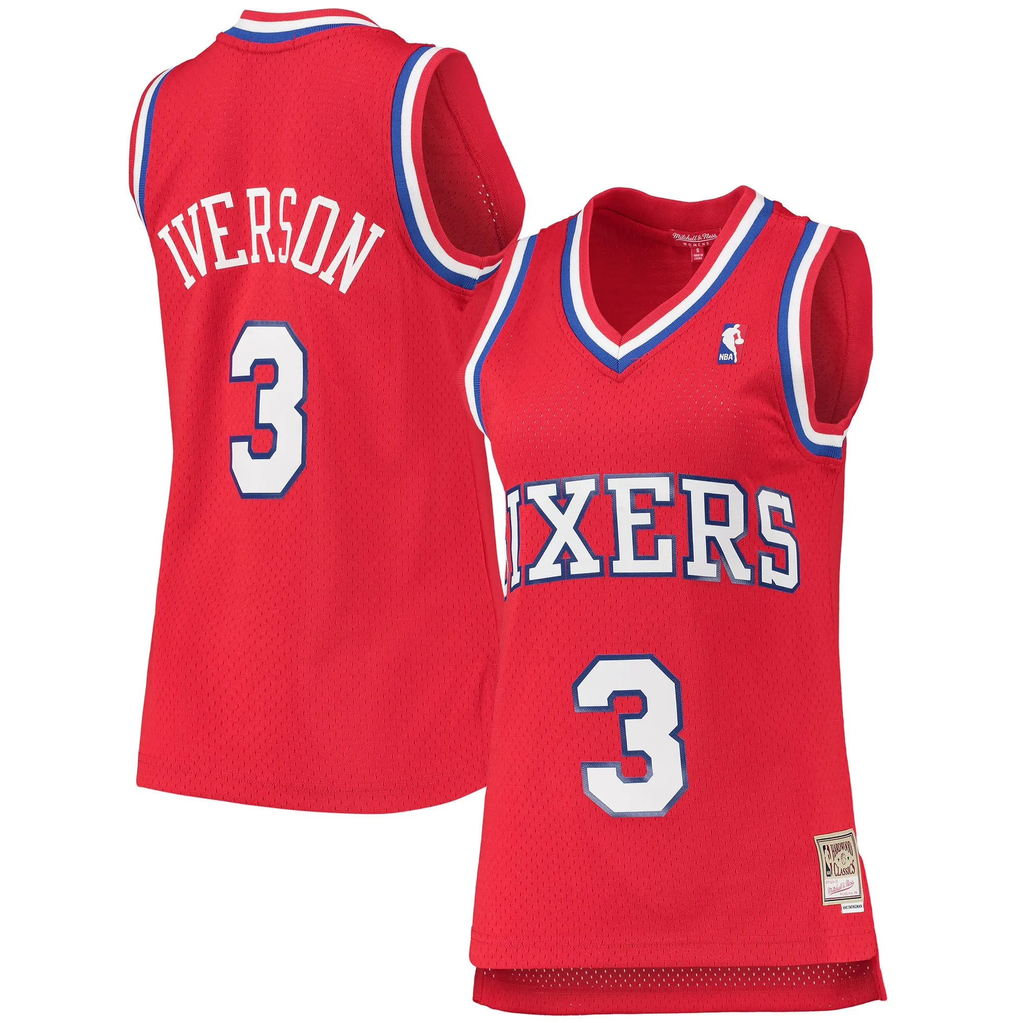 Allen Iverson Philadelphia 76ers Mitchell & Ness Women's 2002/03 Hardwood Classics Swingman Jersey - Red