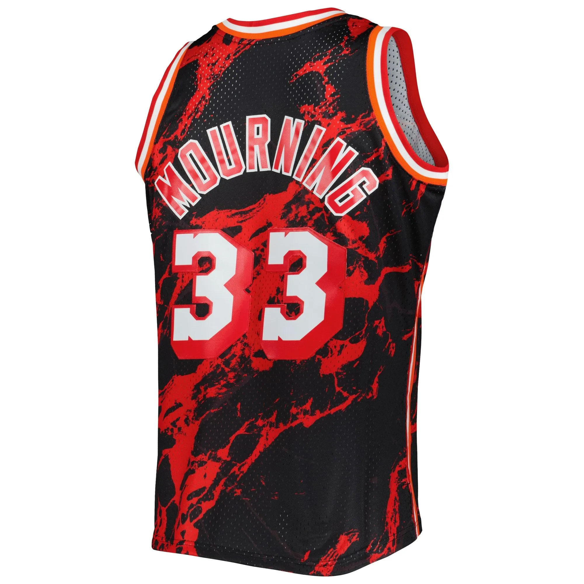 Alonzo Mourning Miami Heat Mitchell & Ness 1996/97 Hardwood Classics Marble Swingman Jersey - Black