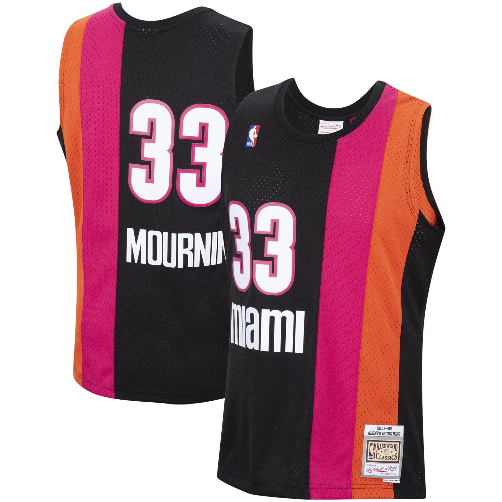 Alonzo Mourning Miami Heat Mitchell & Ness 2005/2006 Hardwood Classics Swingman Jersey - Black