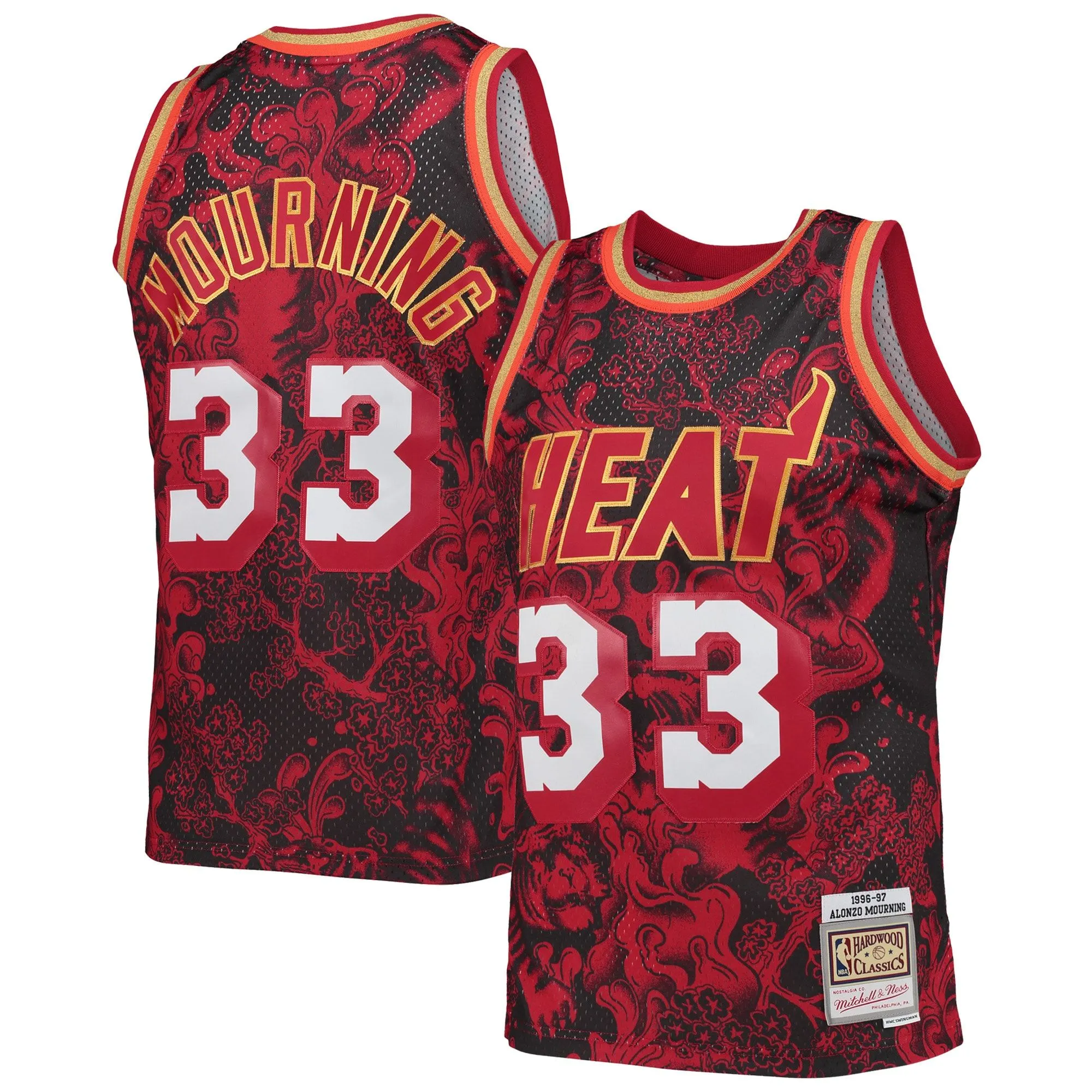 Alonzo Mourning Miami Heat Mitchell & Ness Hardwood Classics 1996/97 Lunar New Year Swingman Jersey - Red