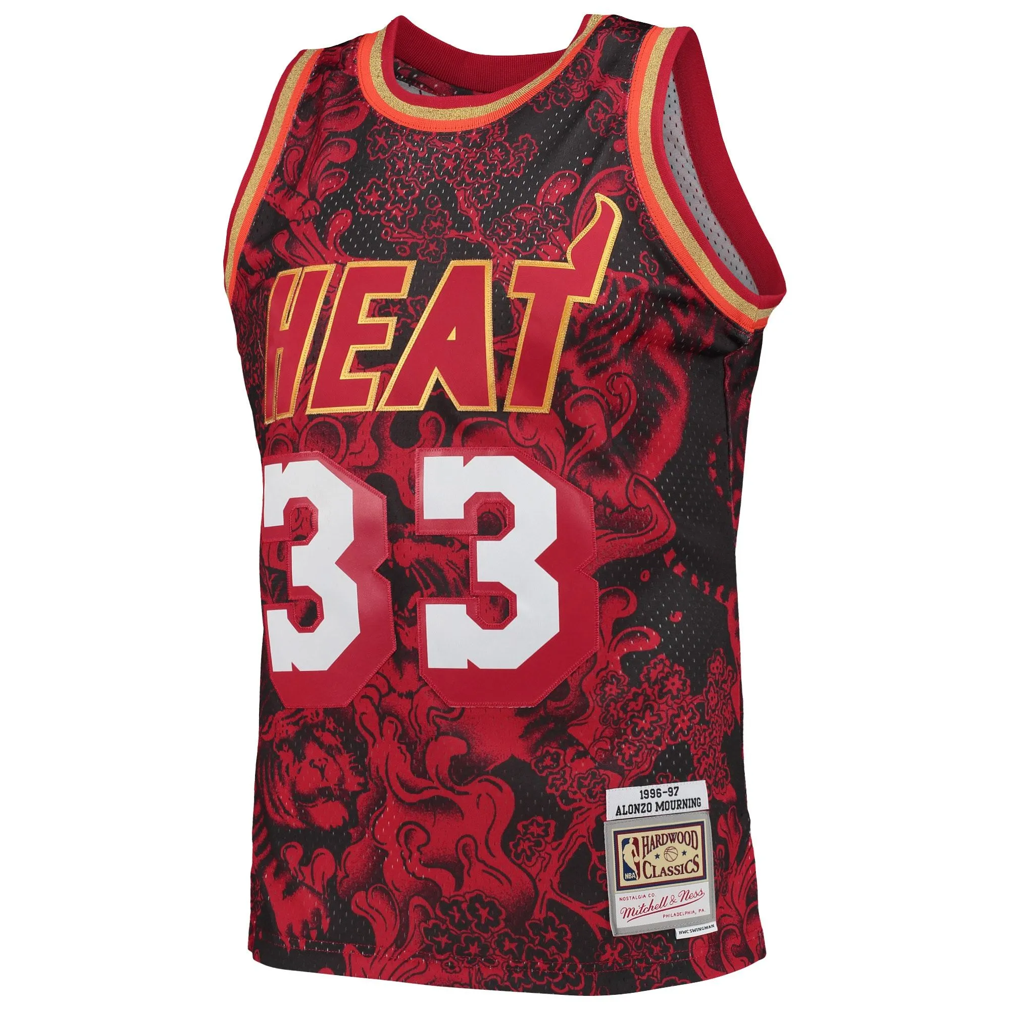 Alonzo Mourning Miami Heat Mitchell & Ness Hardwood Classics 1996/97 Lunar New Year Swingman Jersey - Red