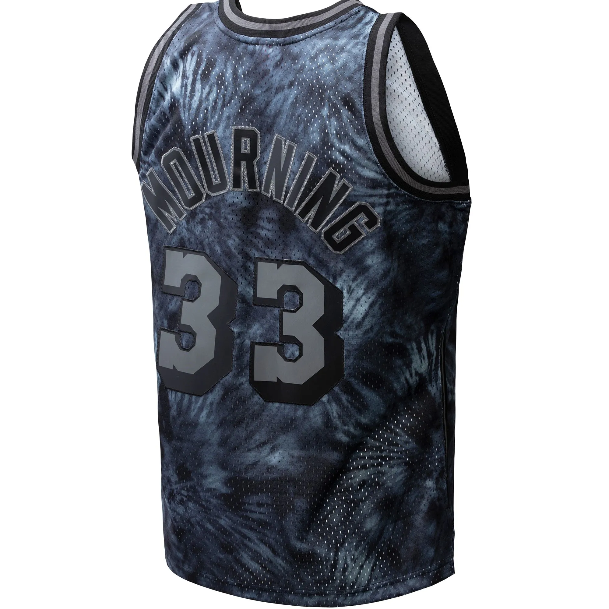 Alonzo Mourning Miami Heat Mitchell & Ness Hardwood Classics 1996/97 Tie-Dye Swingman Jersey - Black