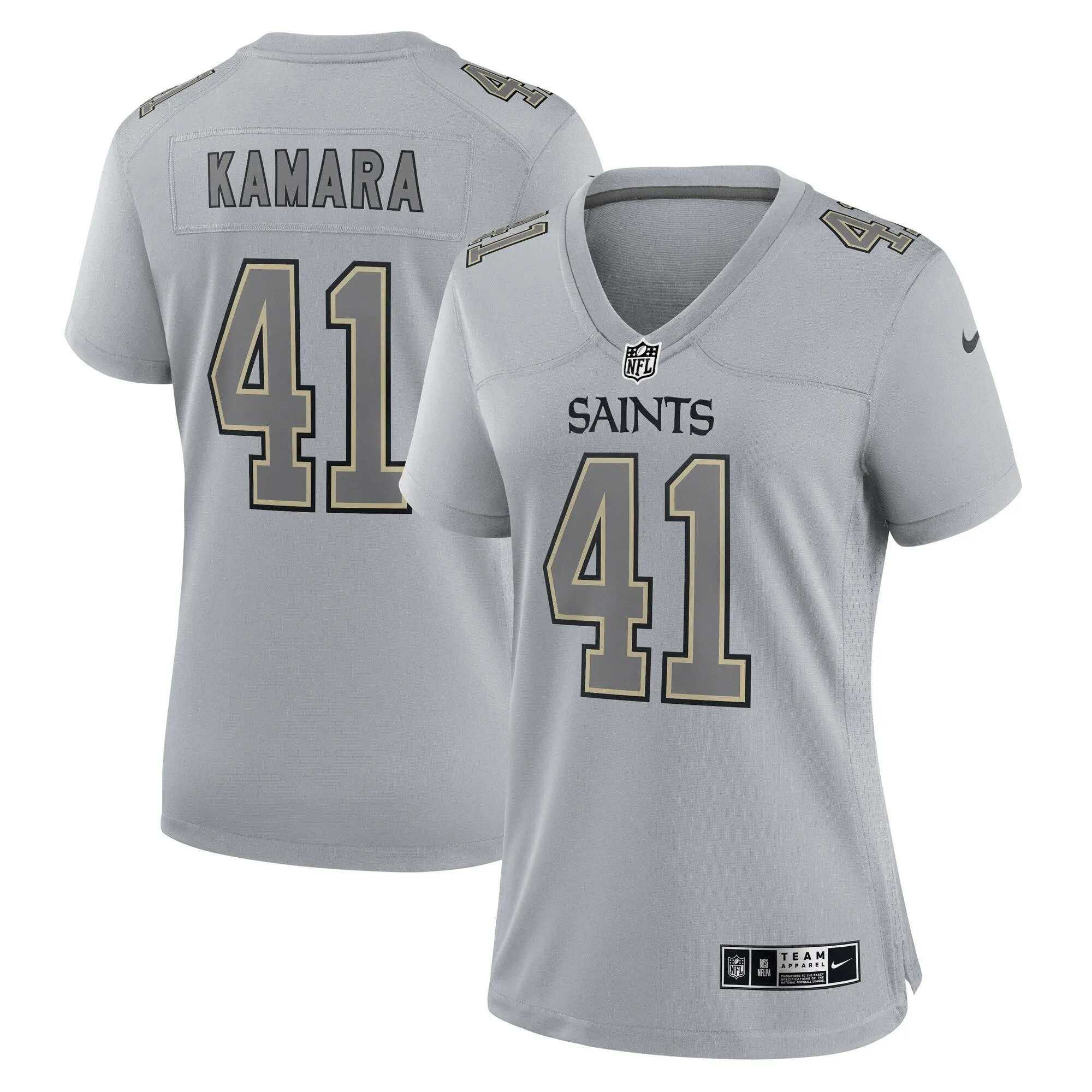 Alvin Kamara New Orleans Saints  Women's Atmosphere Fashion Game Jersey - Gray