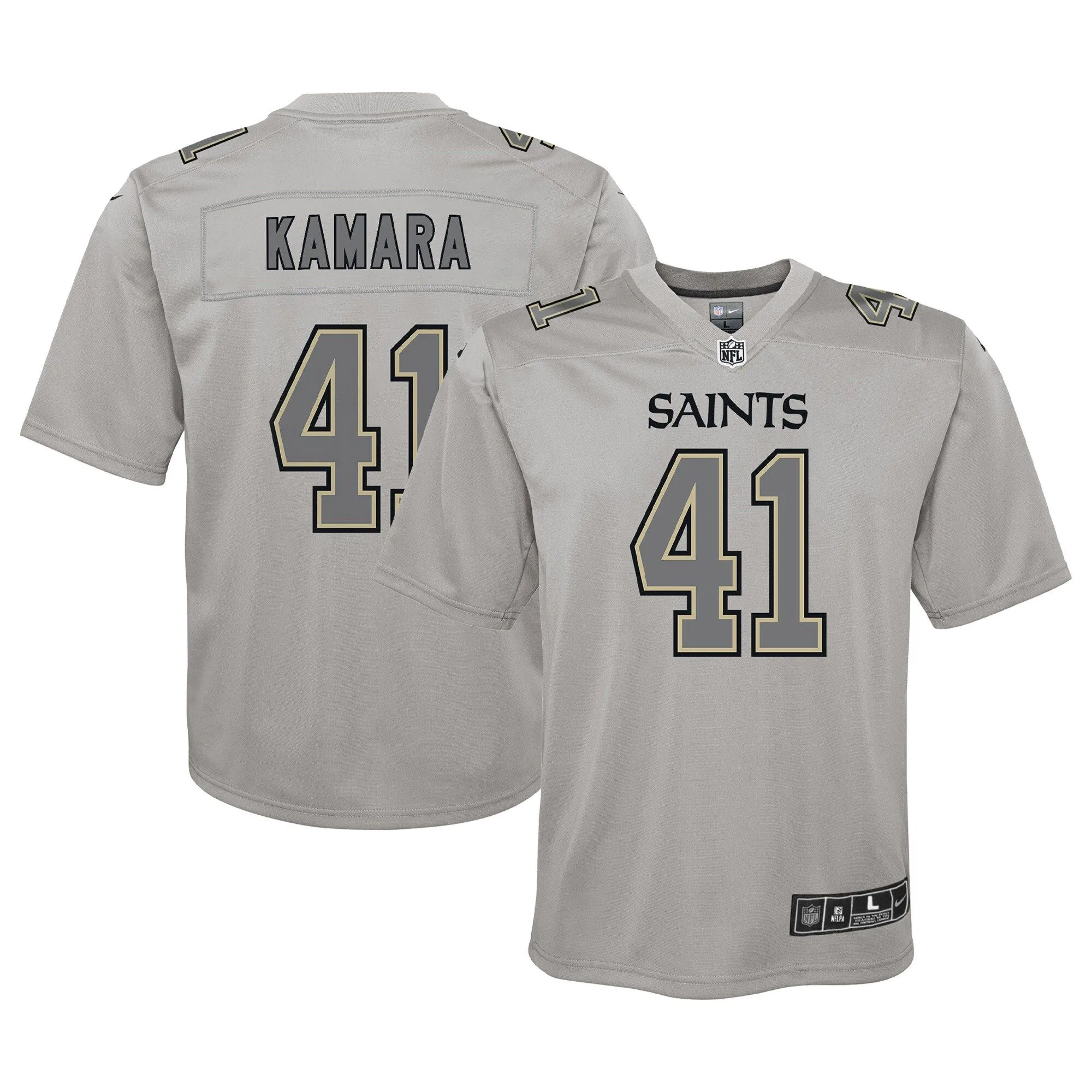 Alvin Kamara New Orleans Saints  Youth Atmosphere Game Jersey - Gray