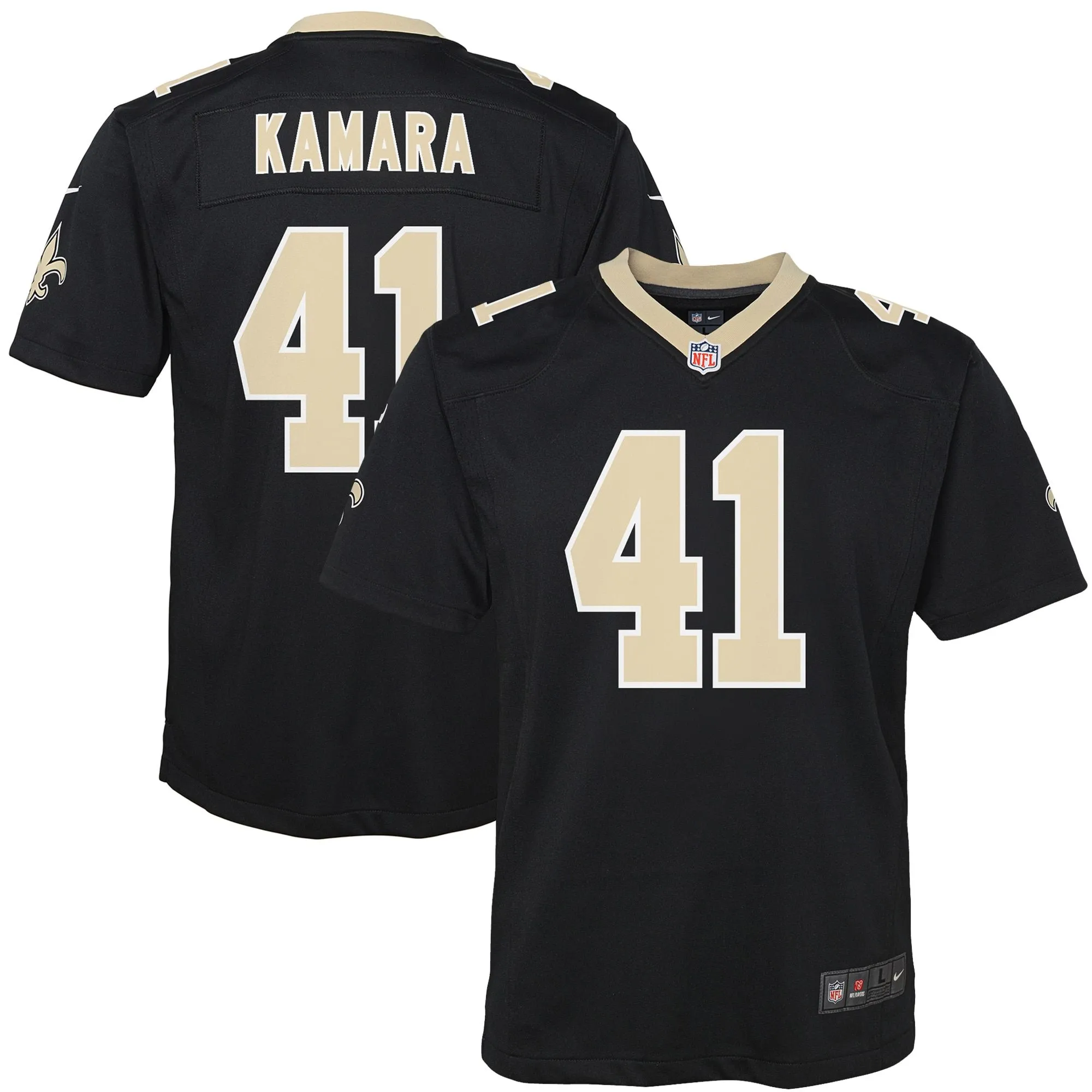 Alvin Kamara New Orleans Saints  Youth Game Jersey - Black