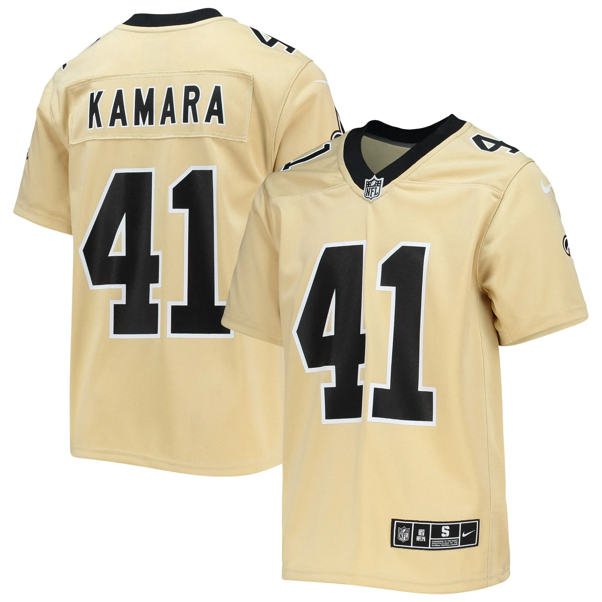 Alvin Kamara New Orleans Saints  Youth Inverted Team Game Jersey - Gold