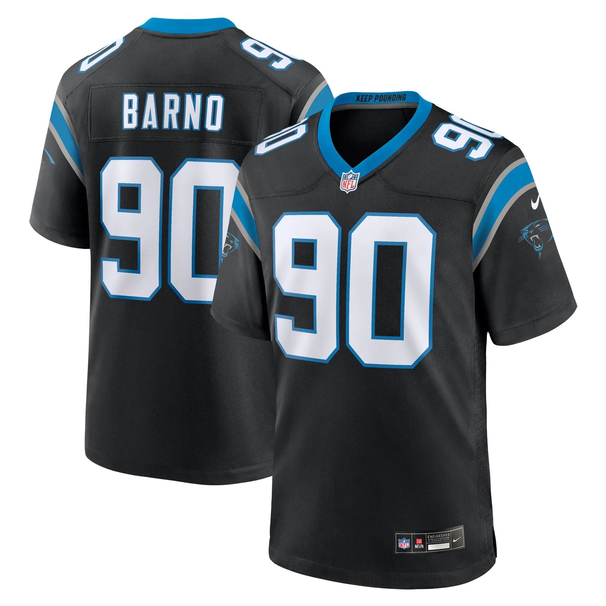 Amare Barno Carolina Panthers  Team Game Jersey - Black