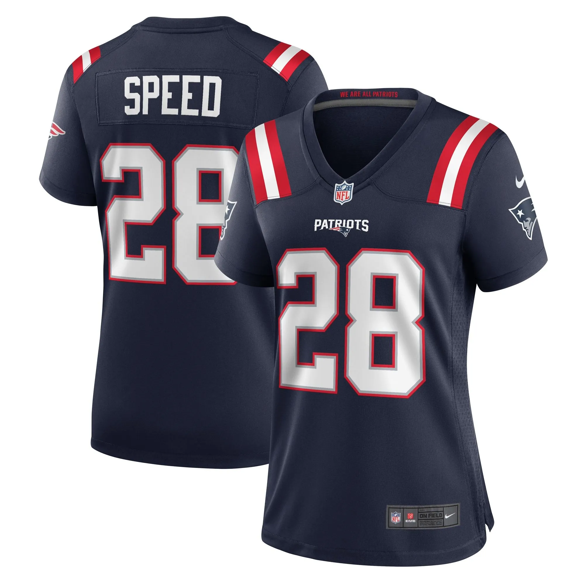 Ameer Speed New England Patriots  Women's Team Game Jersey -  Navy