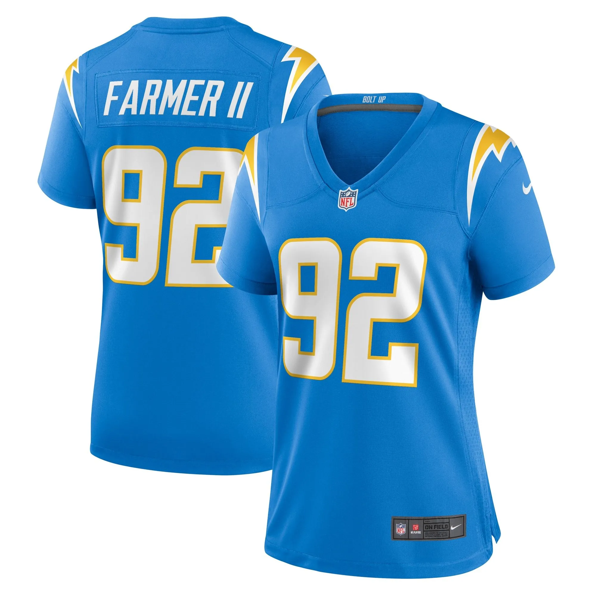 Andrew Farmer Los Angeles Chargers  Women's Team Game Jersey -  Powder Blue