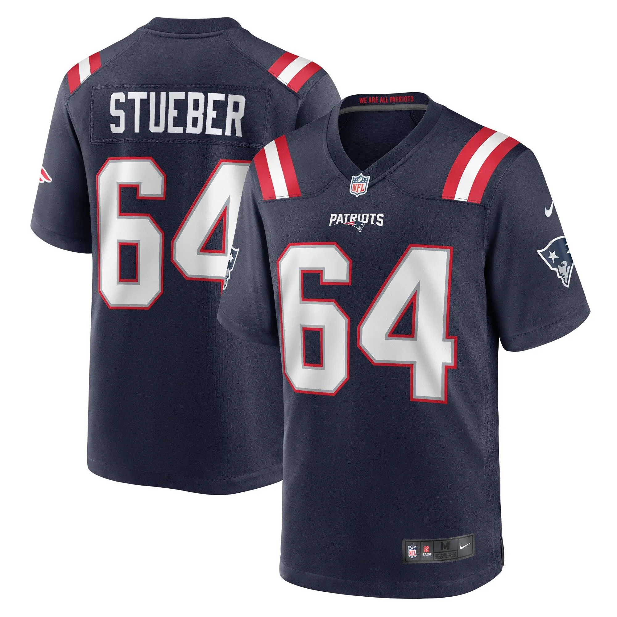 Andrew Stueber New England Patriots  Game Player Jersey - Navy