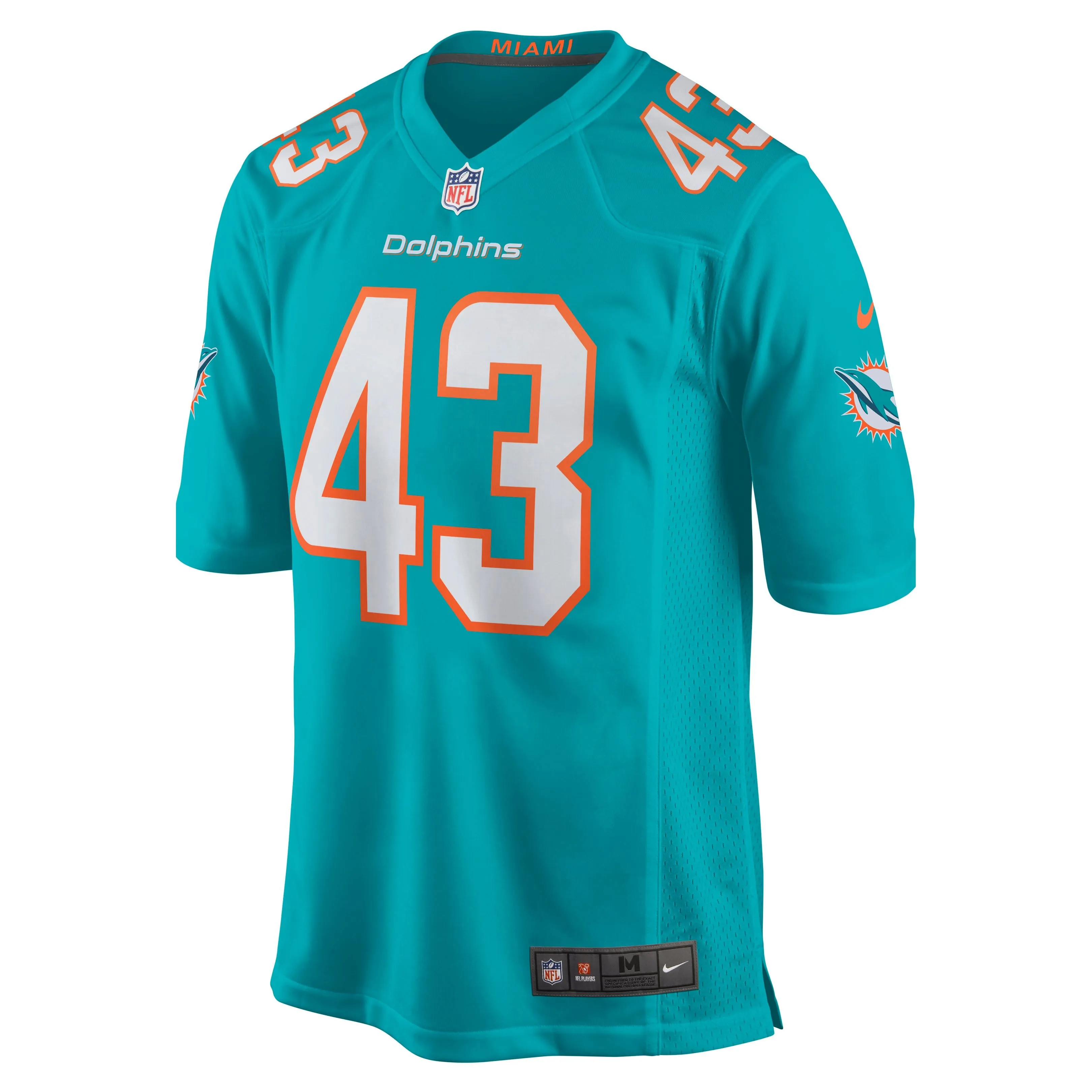 Andrew Van Ginkel Miami Dolphins  Game Jersey - Aqua